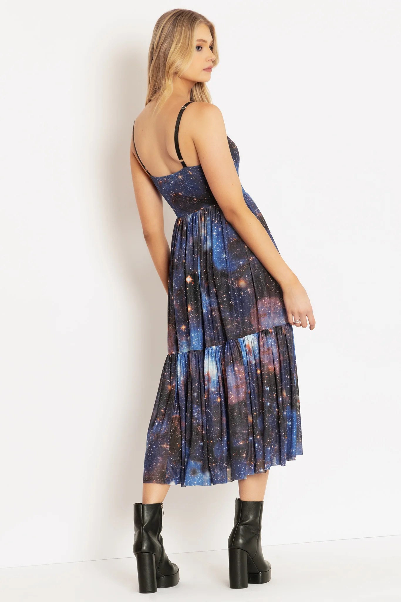 Galaxy Blue Sheer Midaxi Dress - Image 2
