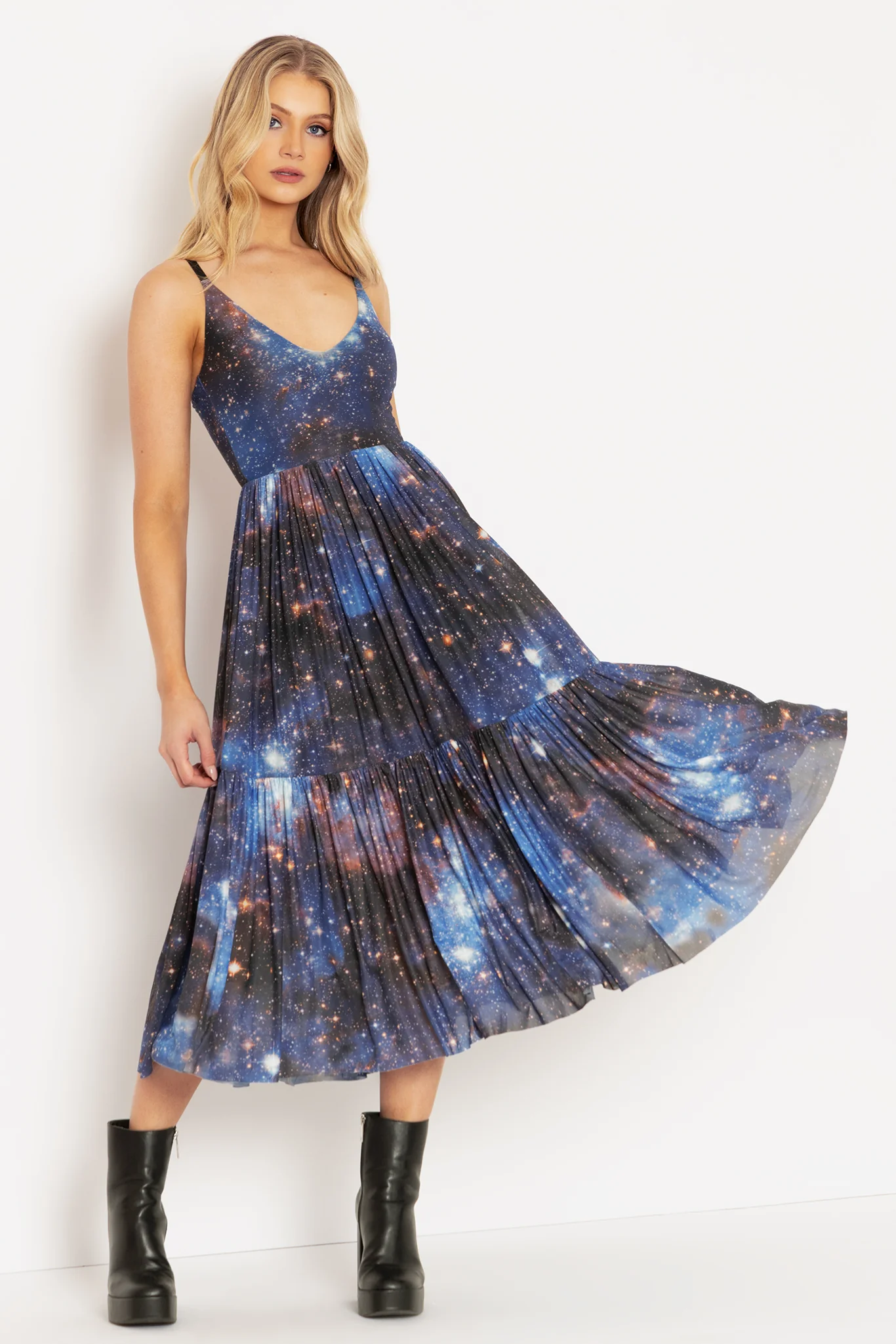Galaxy Blue Sheer Midaxi Dress - Image 6