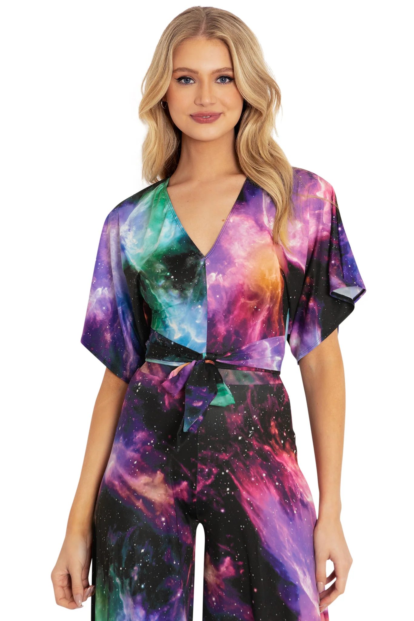 Galaxy Butterfly Kimono Tie Top