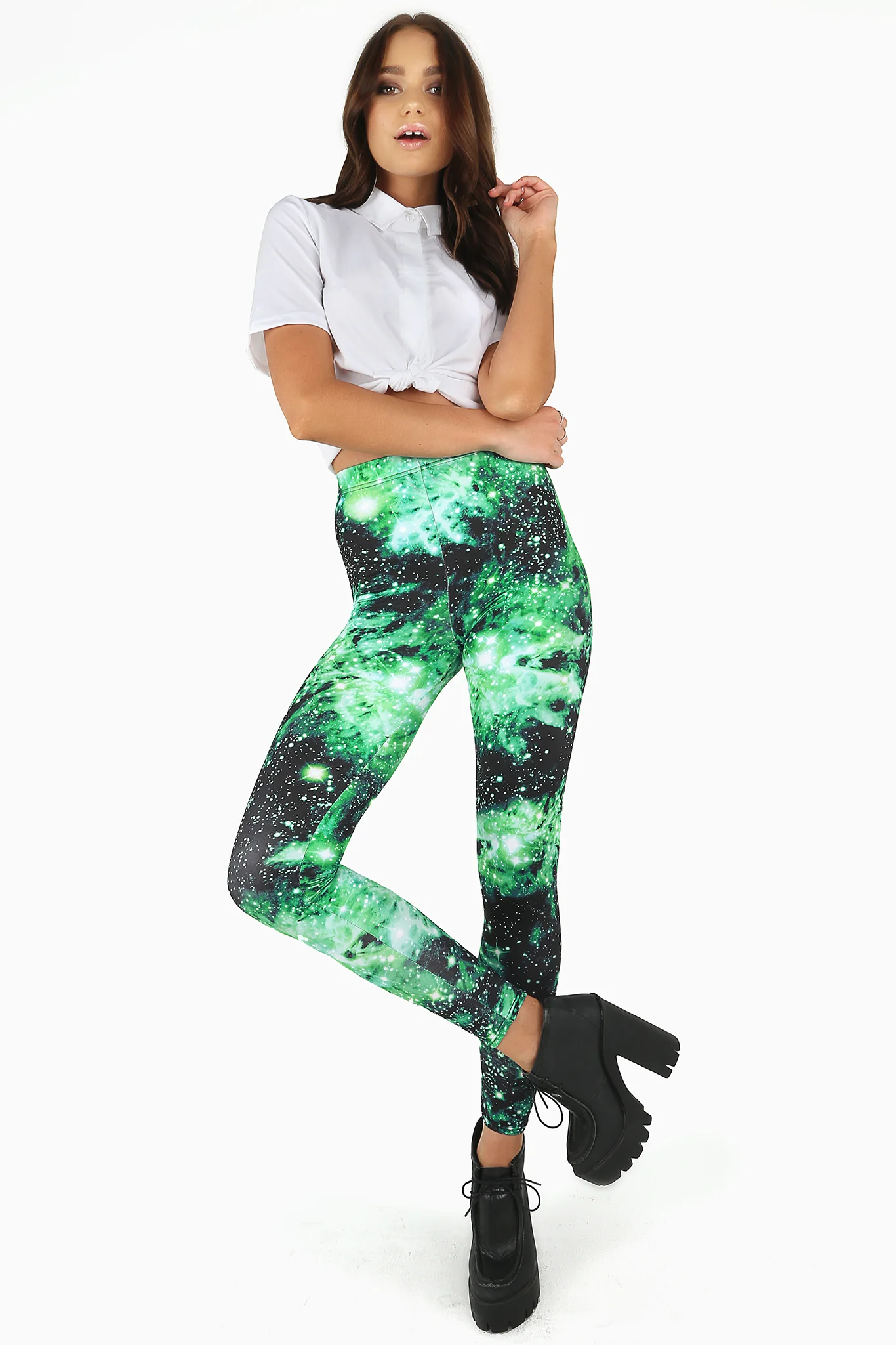 Galaxy Emerald High Waisted Leggings - Image 6