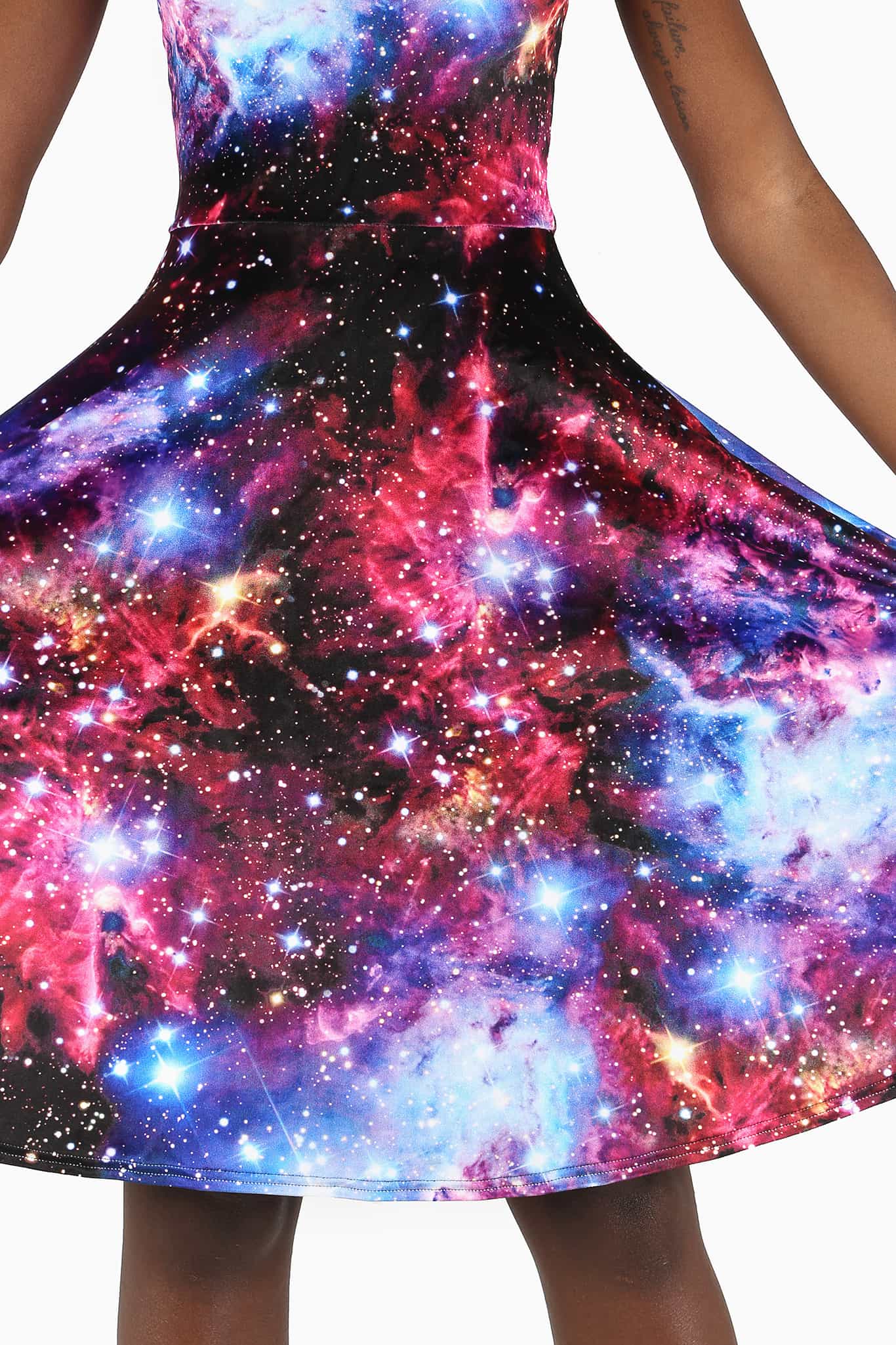 Galaxy Amethyst Velvet Pocket Midi Dress - Image 4