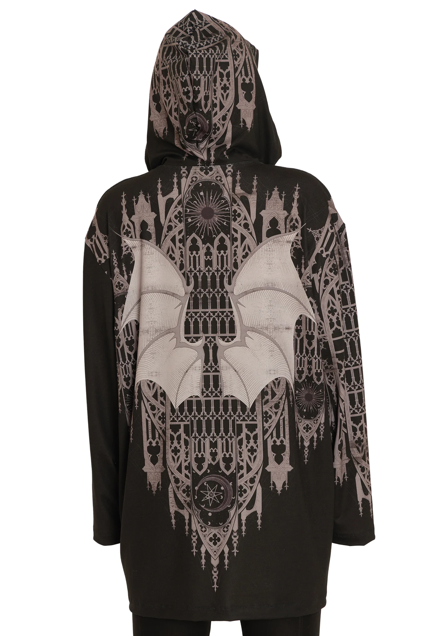 Gargoyle Guardian Long Sleeve Hooded Big Tee - Image 2