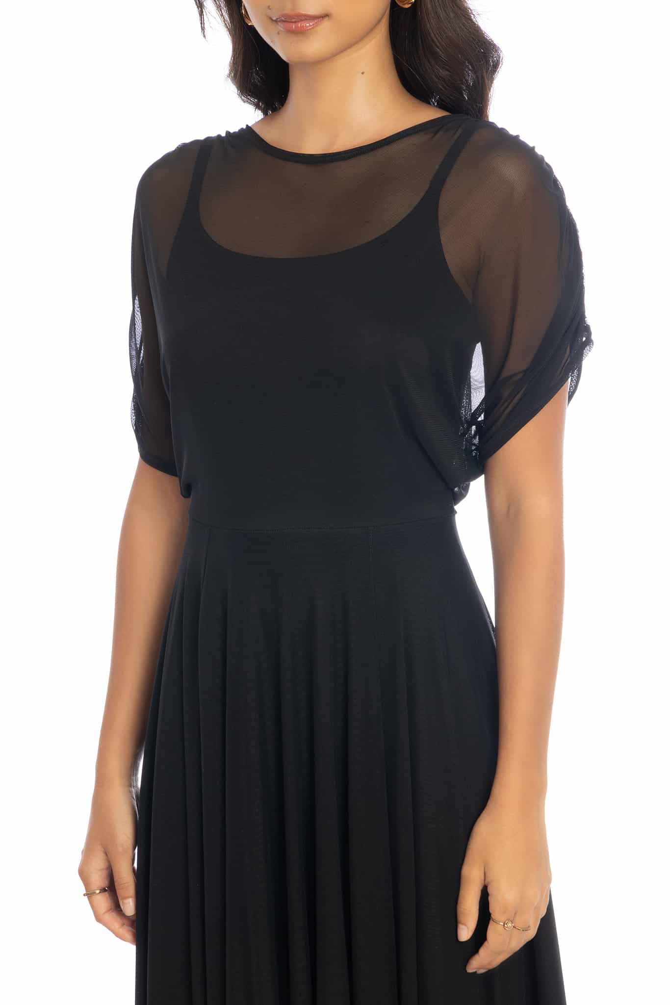 Gather Around Sheer Layered Handkerchief Dress - Image 3