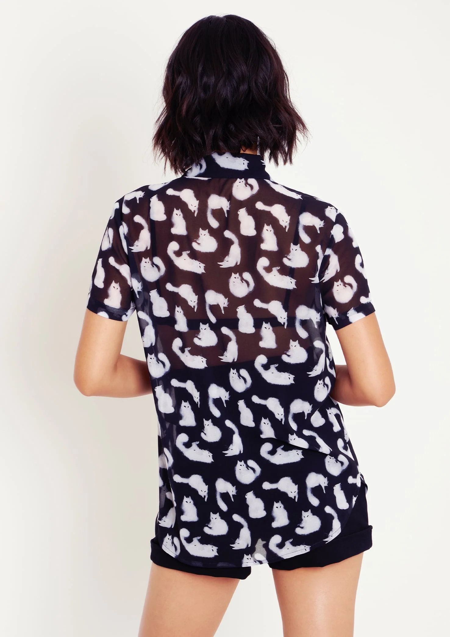 Ghost Kitties Cute As A Button Shirt - Image 3