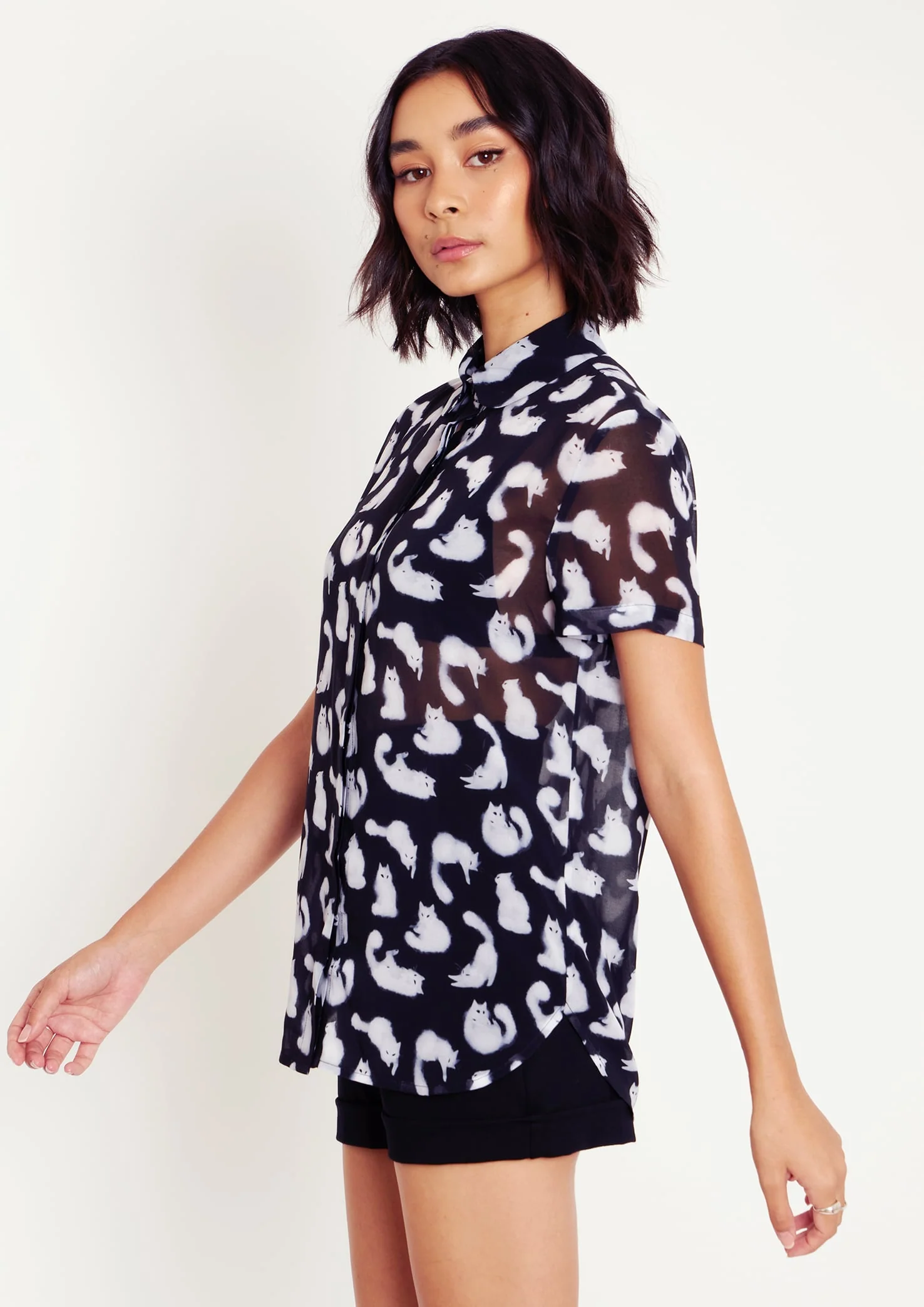 Ghost Kitties Cute As A Button Shirt - Image 4