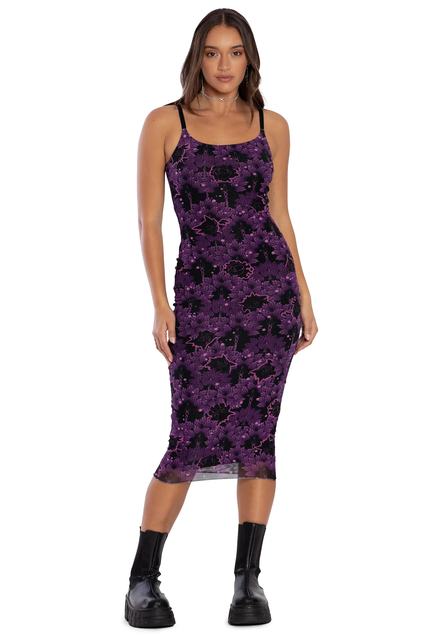 Ghost-type Forest Sheer Bodycon Slip Dress - Image 7
