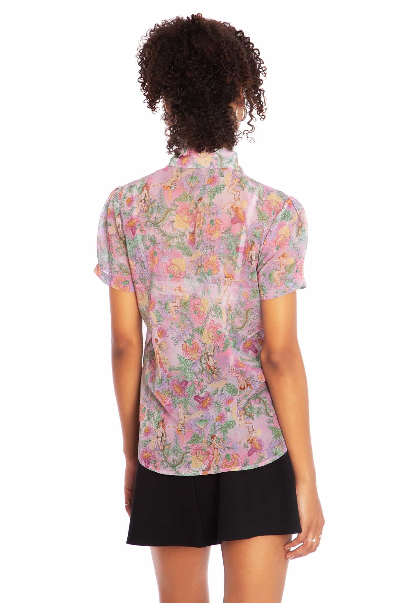 Goble Fairies Puff Sleeve Cute As A Button Shirt - Image 2