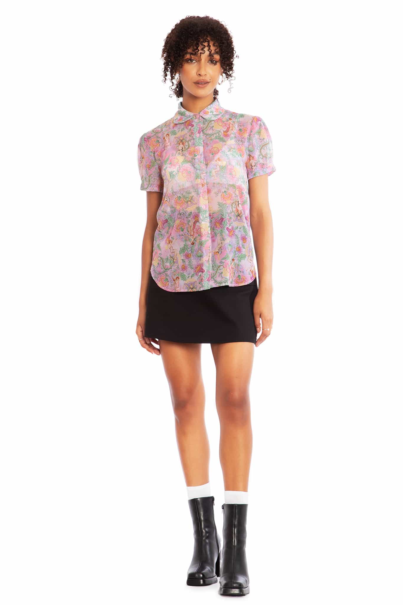 Goble Fairies Puff Sleeve Cute As A Button Shirt - Image 7