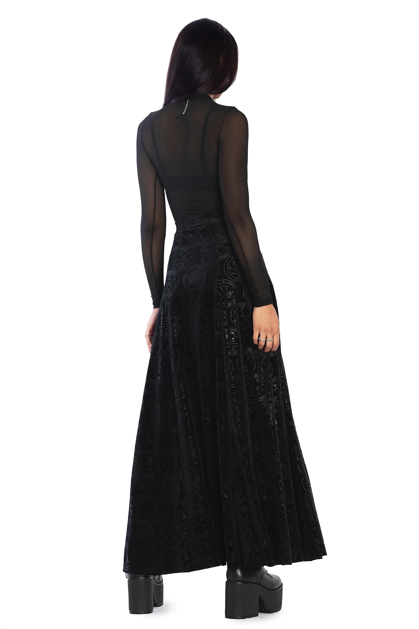 Good Charms Velvet Laced Split Skirt - Image 2