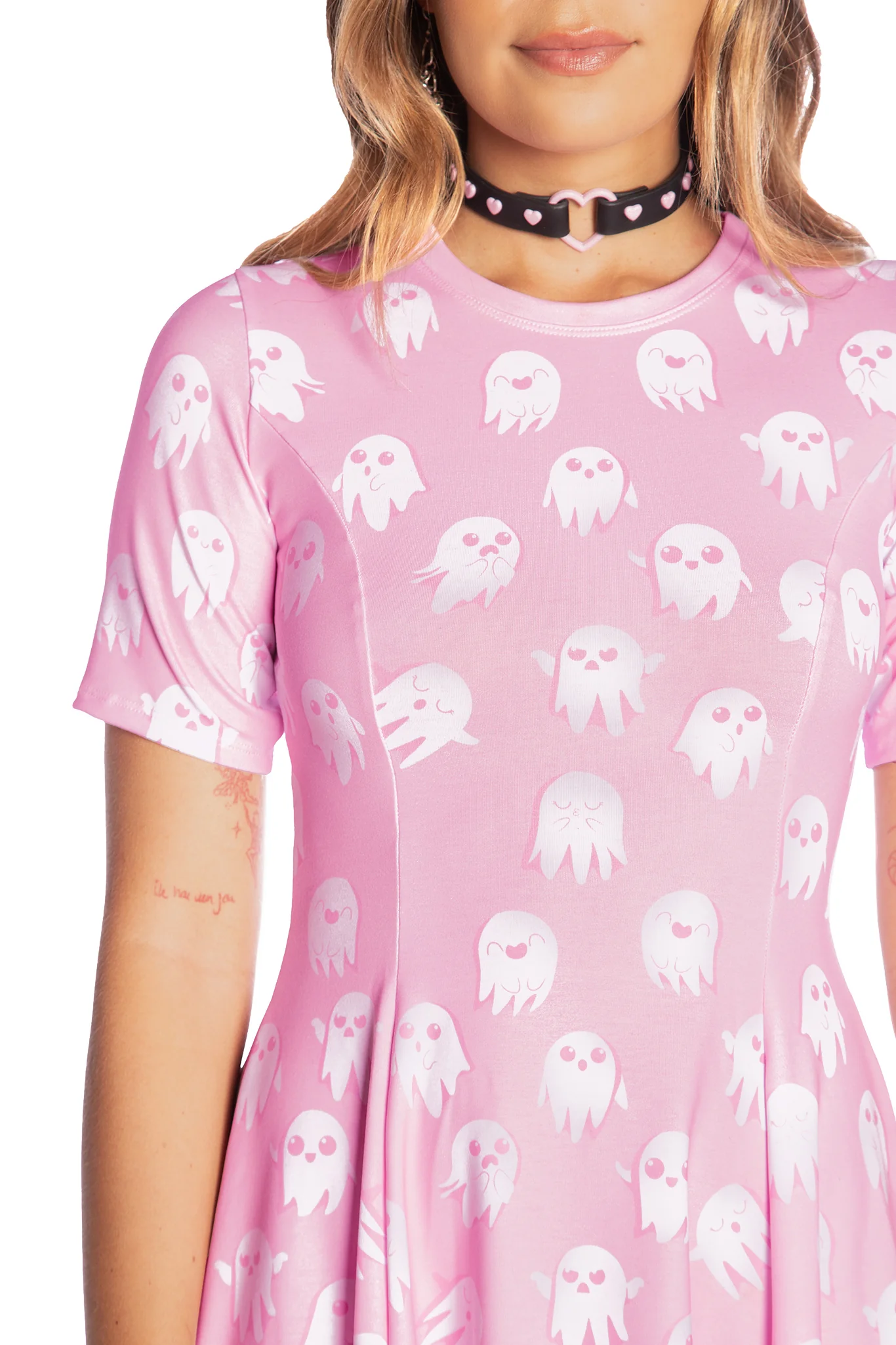 Good Spirits Pink Longline Evil Tee Dress - Image 6