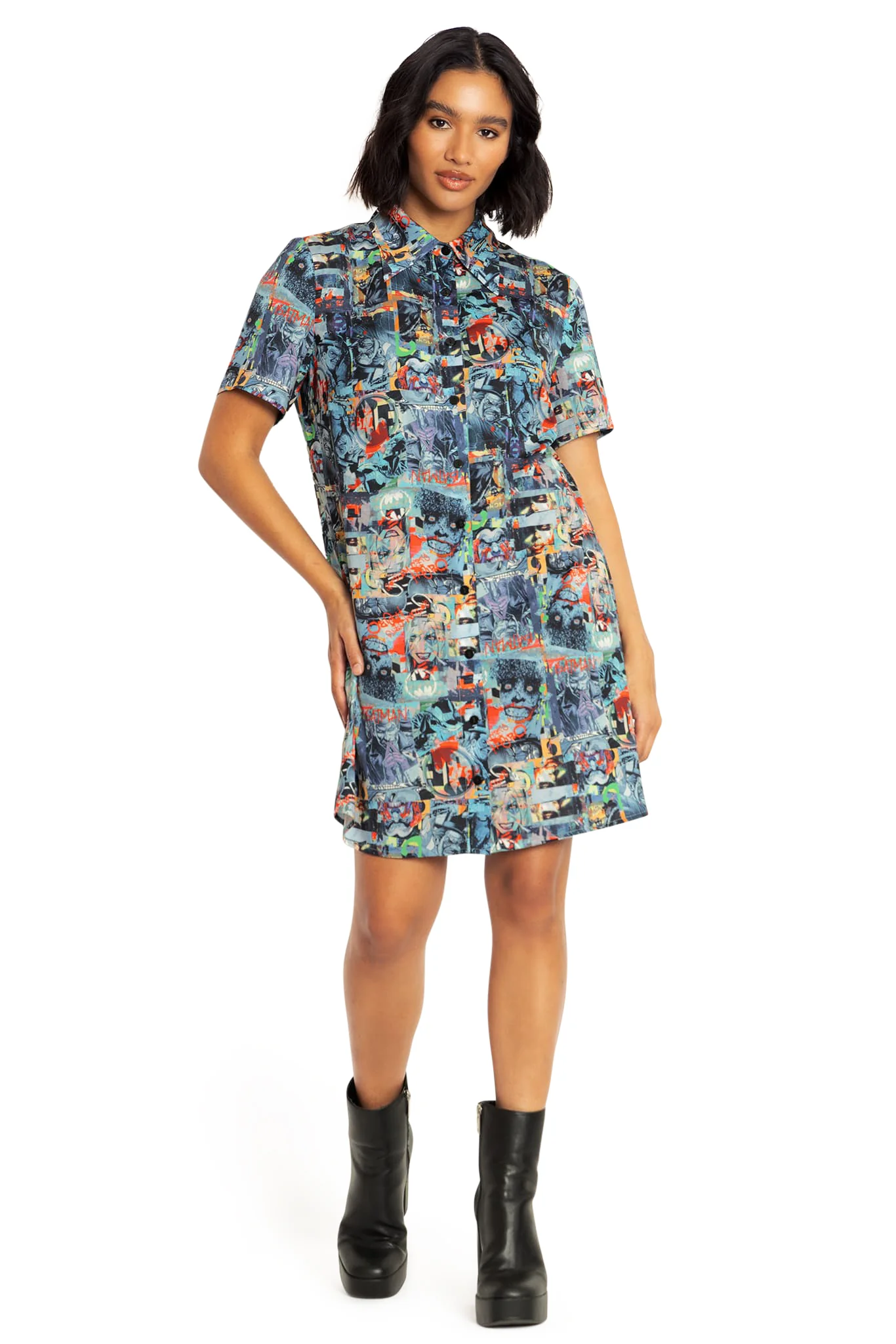 Gotham Villains Button Up Shirt Dress