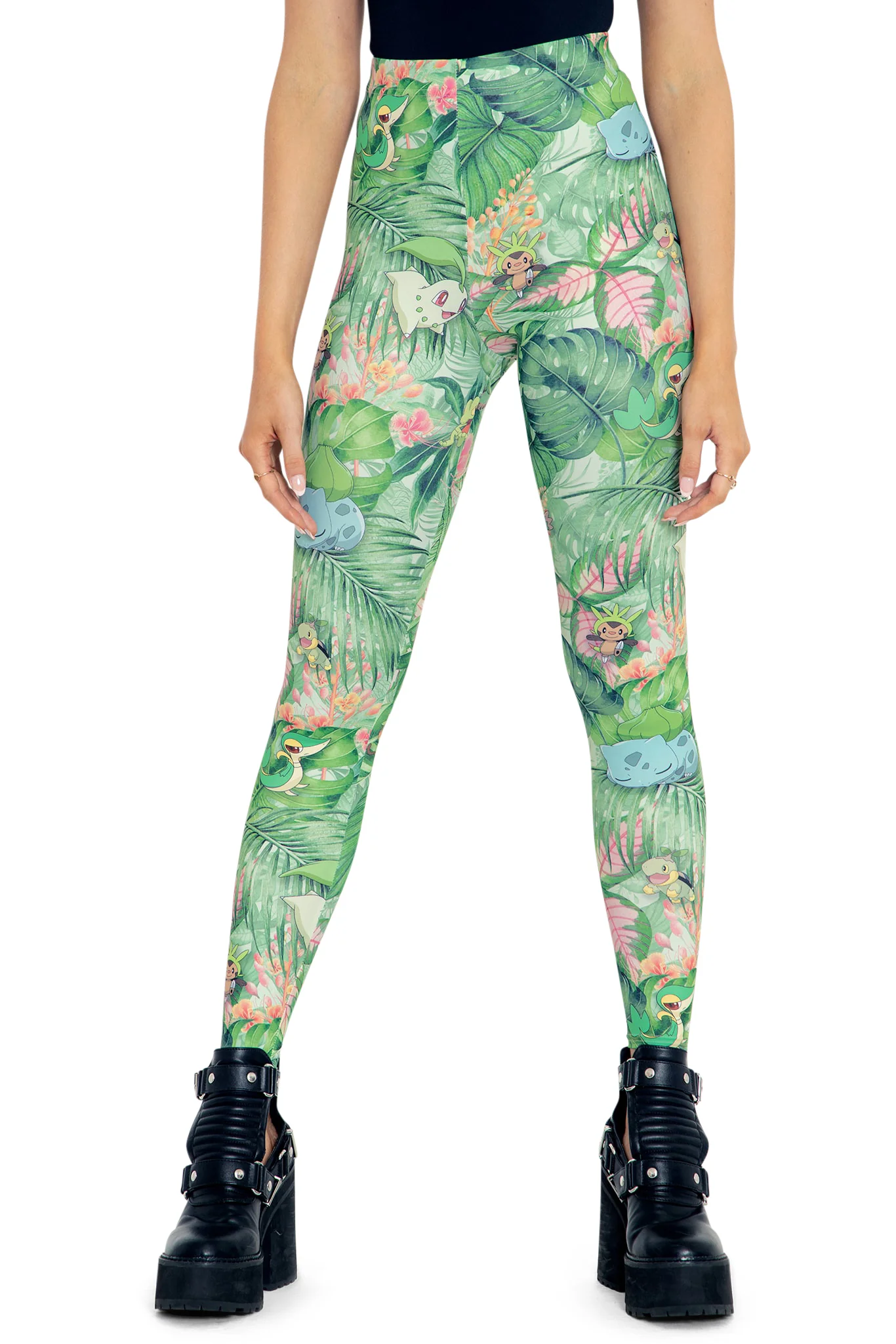 Grass-type Starters High Waisted Matte Finish Leggings - Image 4