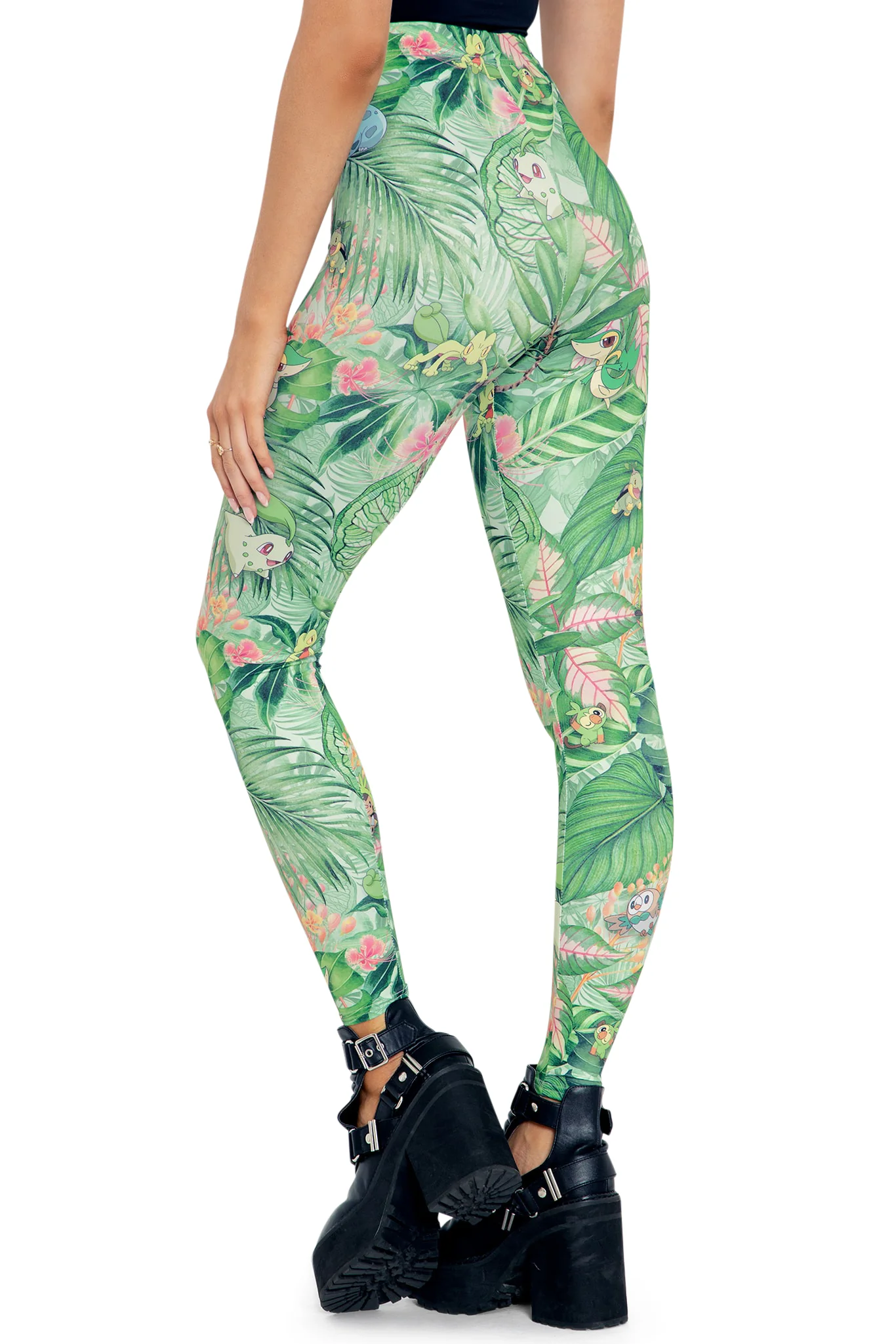 Grass-type Starters High Waisted Matte Finish Leggings - Image 5