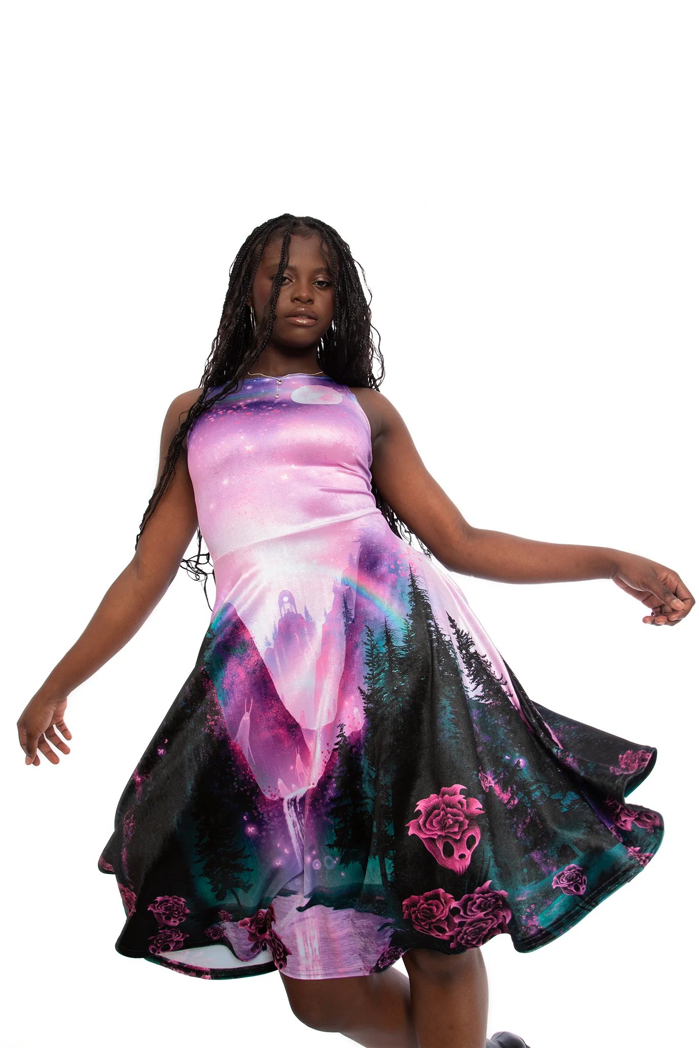Grimrose Gorge Velvet Princess Midi Dress - Image 2