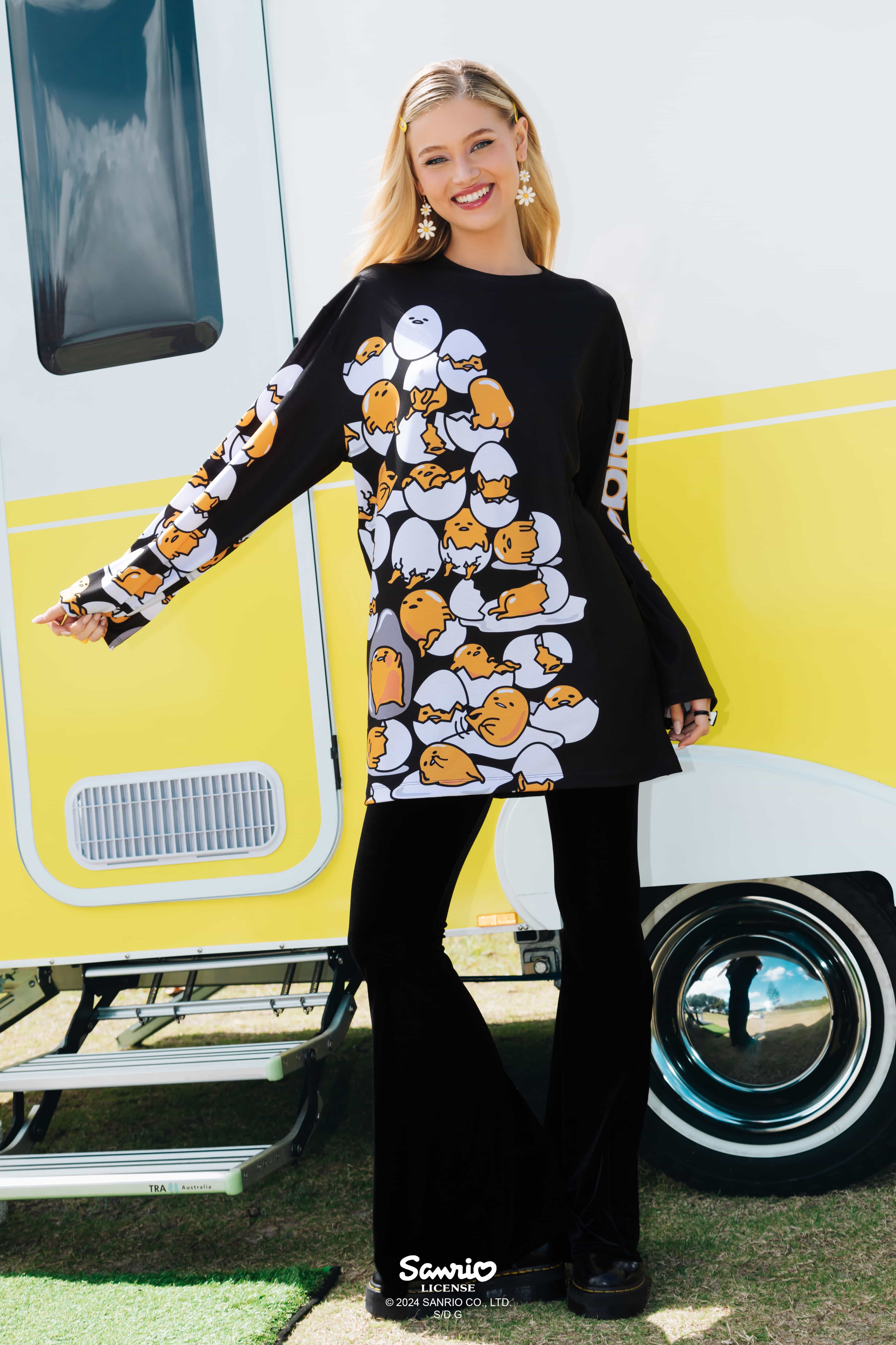 Gudetama Stacks On Long Sleeve Big Tee - Image 4