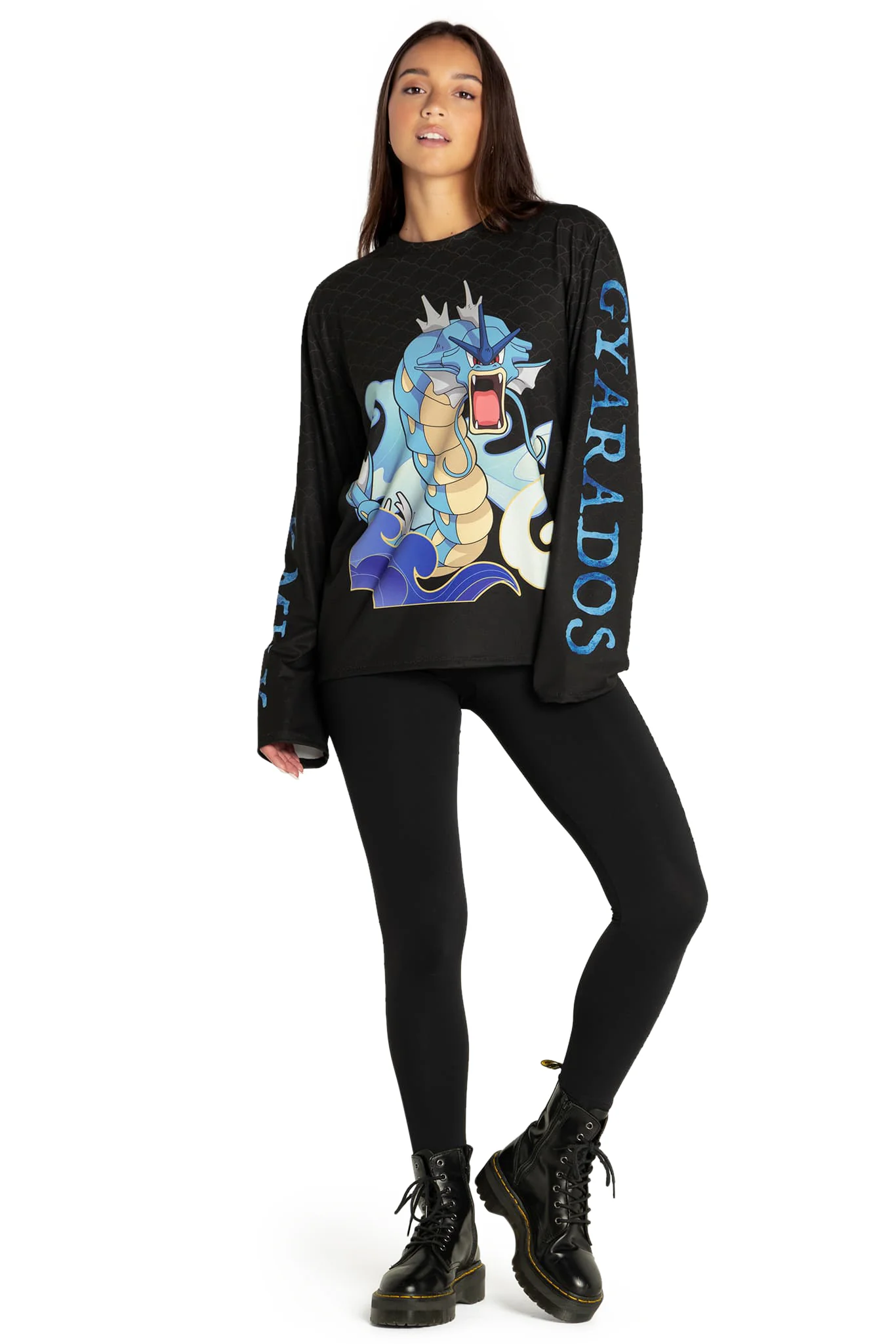 Gyarados Long Sleeve Oversized Boyfriend Tee - Image 5