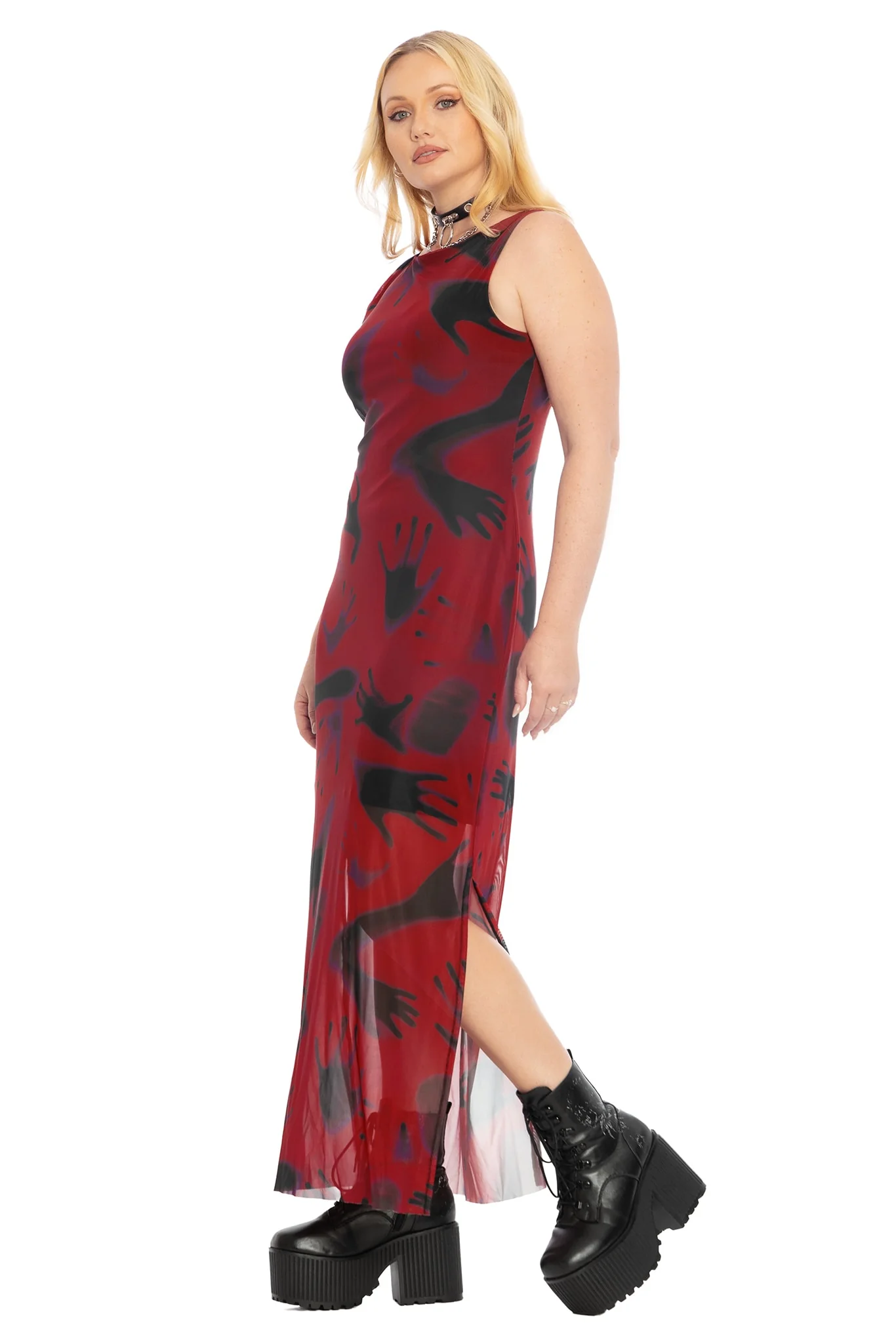 Hands In The Dark Sheer Column Maxi Dress - Image 6