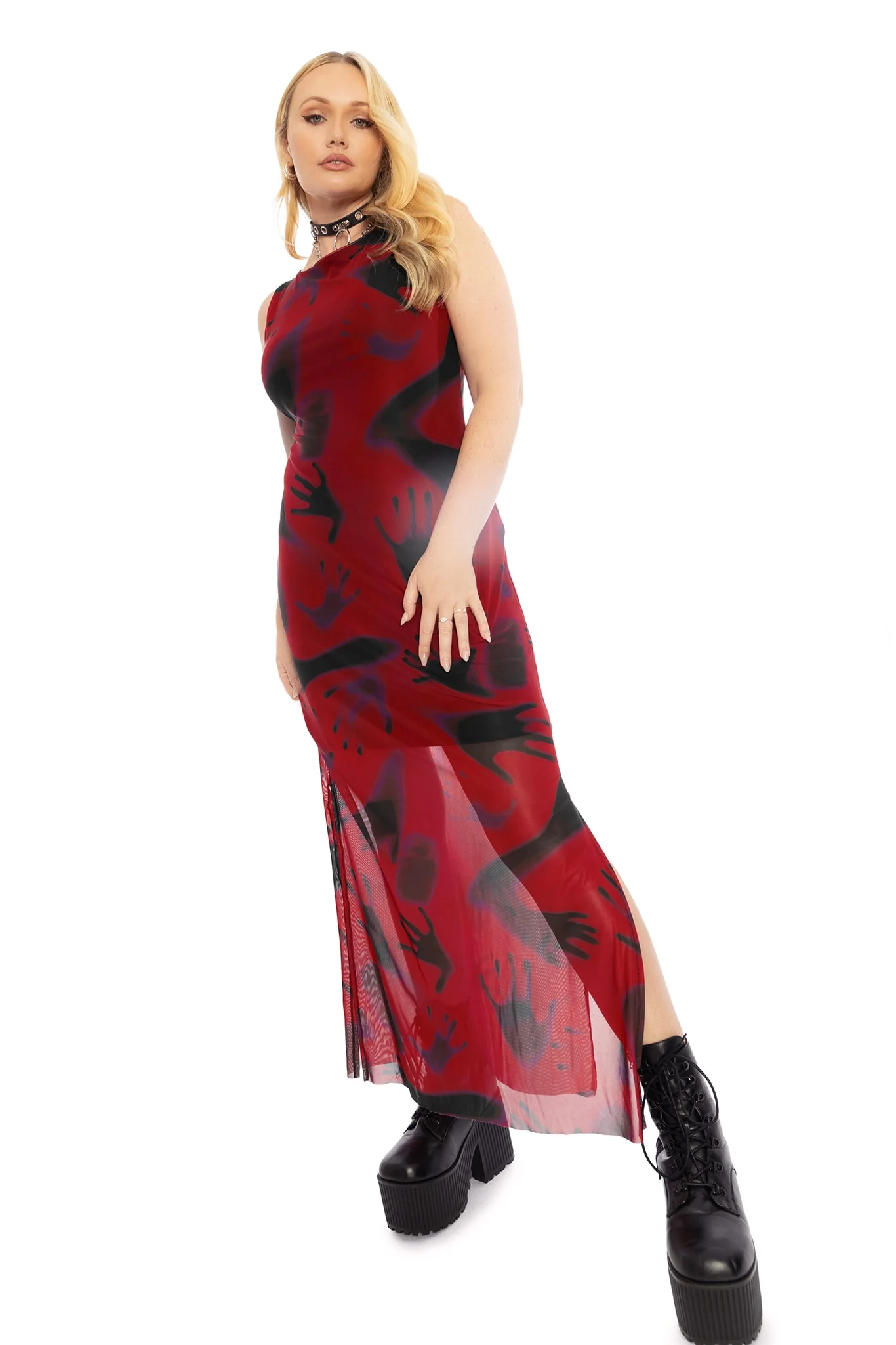 Hands In The Dark Sheer Column Maxi Dress - Image 7