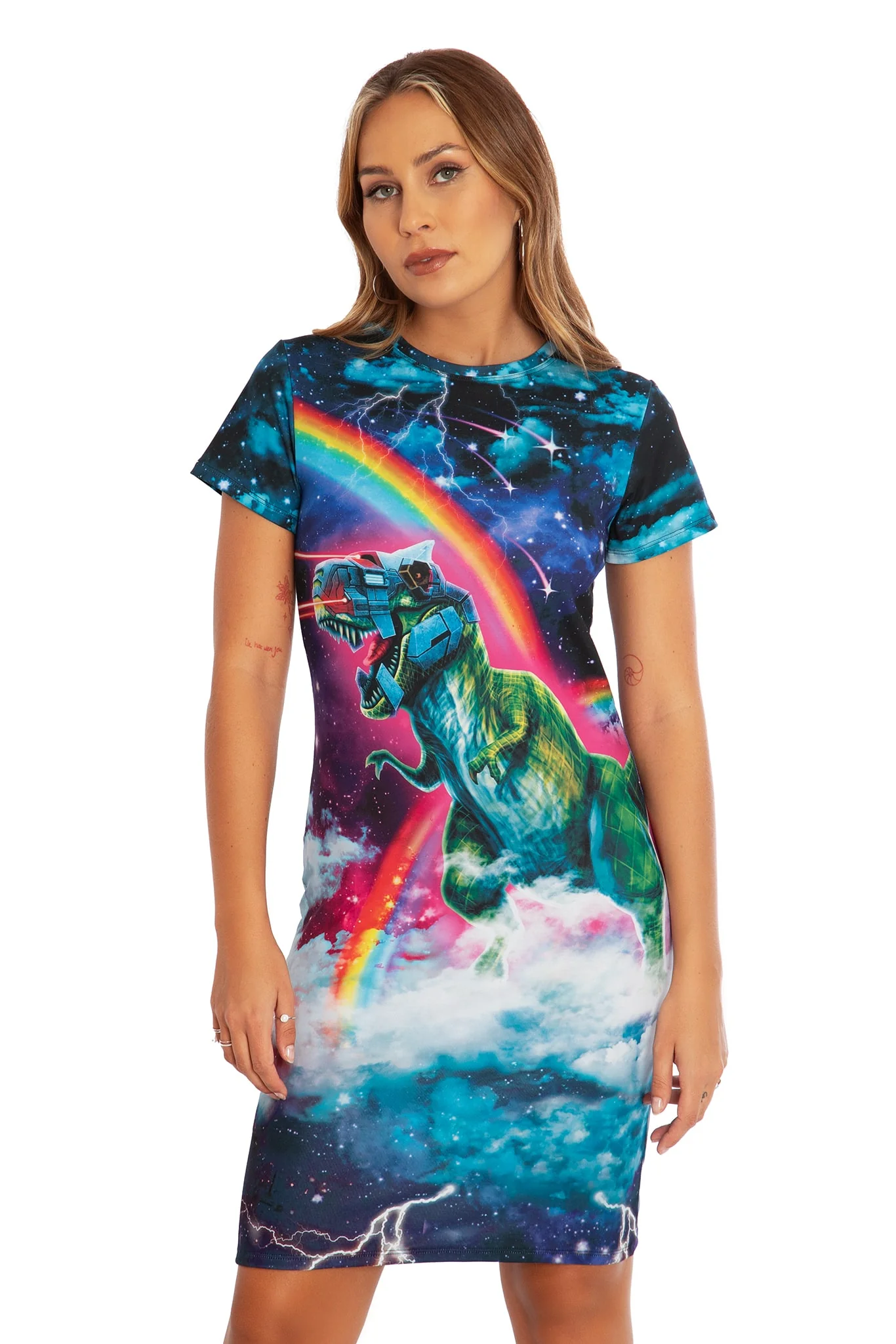 Hell Yeah Reversible Longline Tee Dress - Image 7
