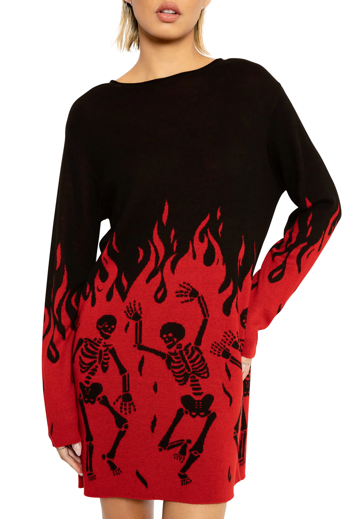 Hellfire Oversized Knit Longline Sweater - Image 4