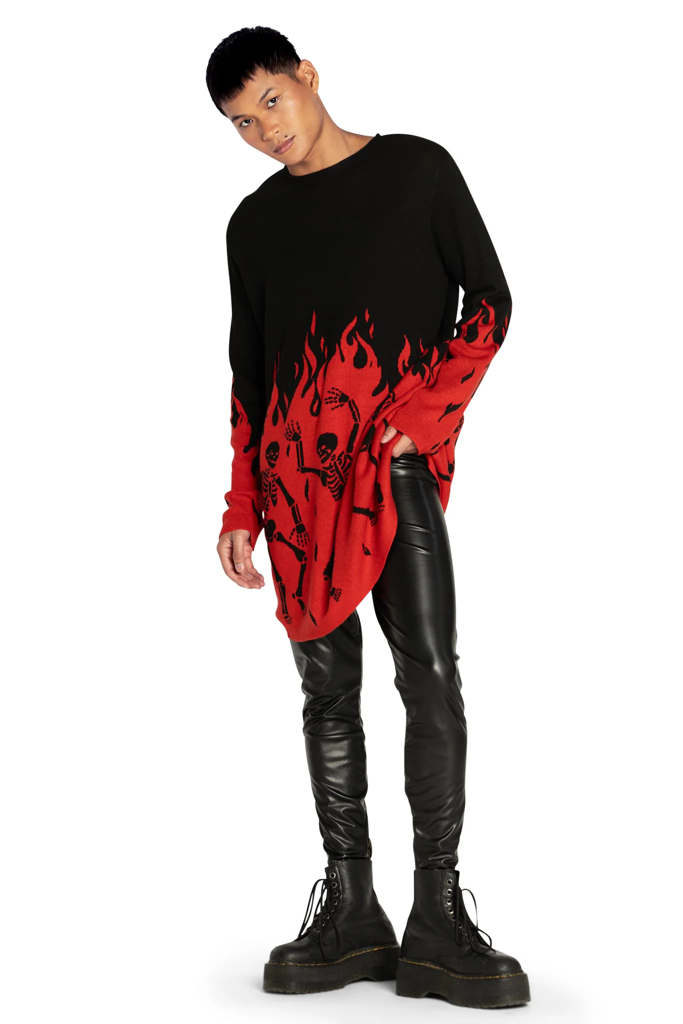 Hellfire Oversized Knit Longline Sweater - Image 6