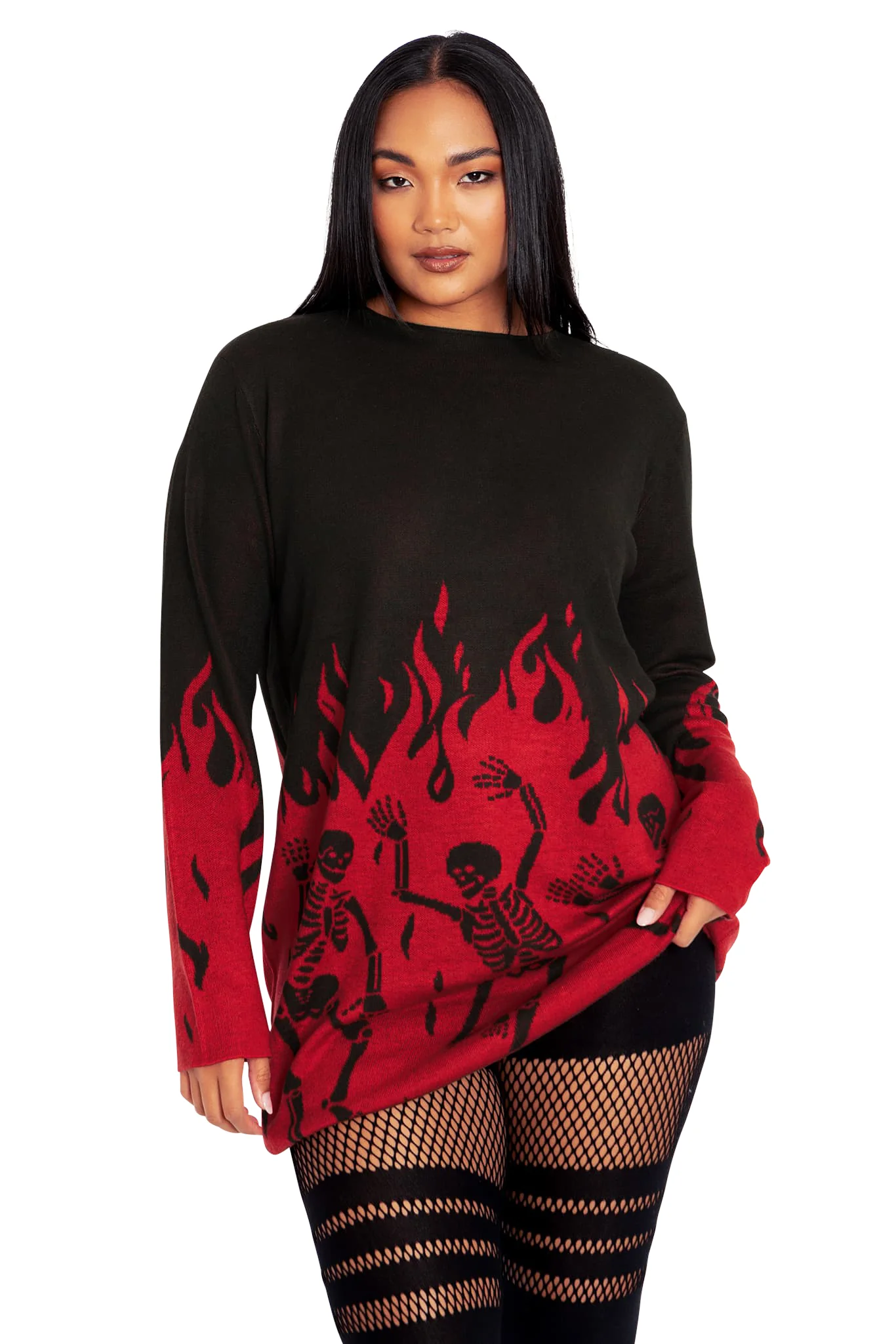 Hellfire Oversized Knit Longline Sweater - Image 8