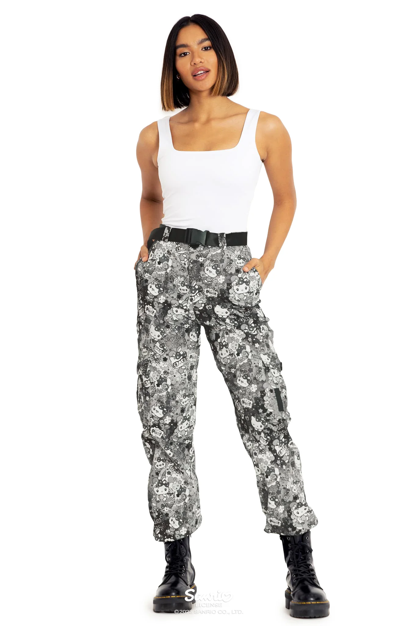 Hello Kitty Harajuku Grey Cargo Pants
