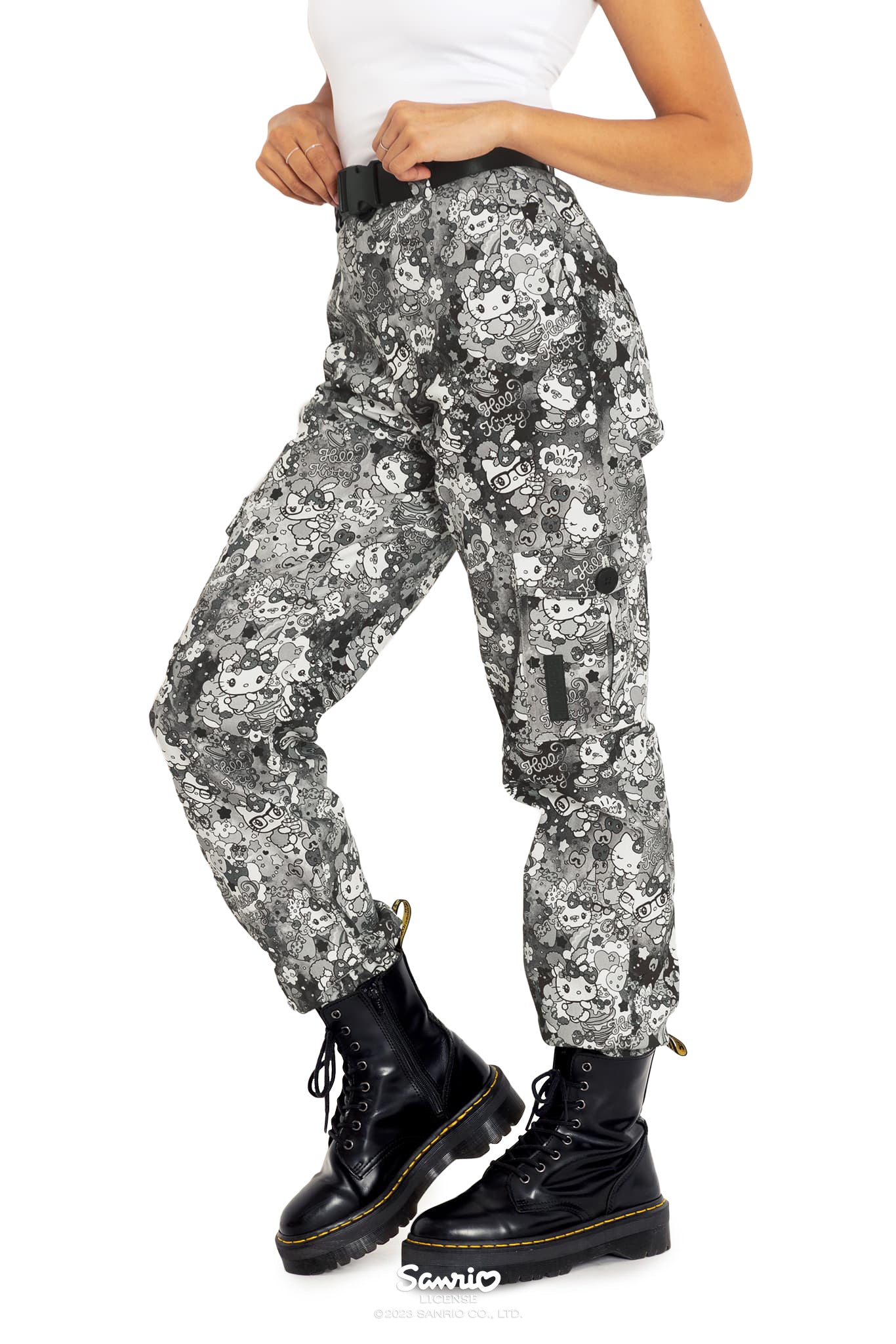 Hello Kitty Harajuku Grey Cargo Pants - Image 4