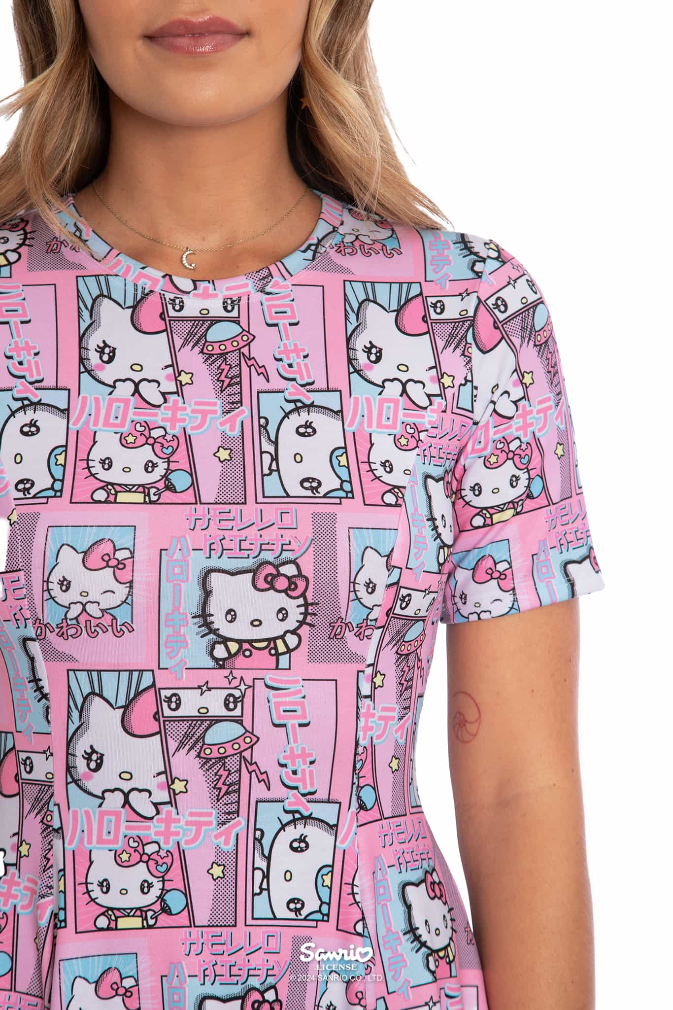 Hello Kitty Manga Longline Evil Tee Dress - Image 4