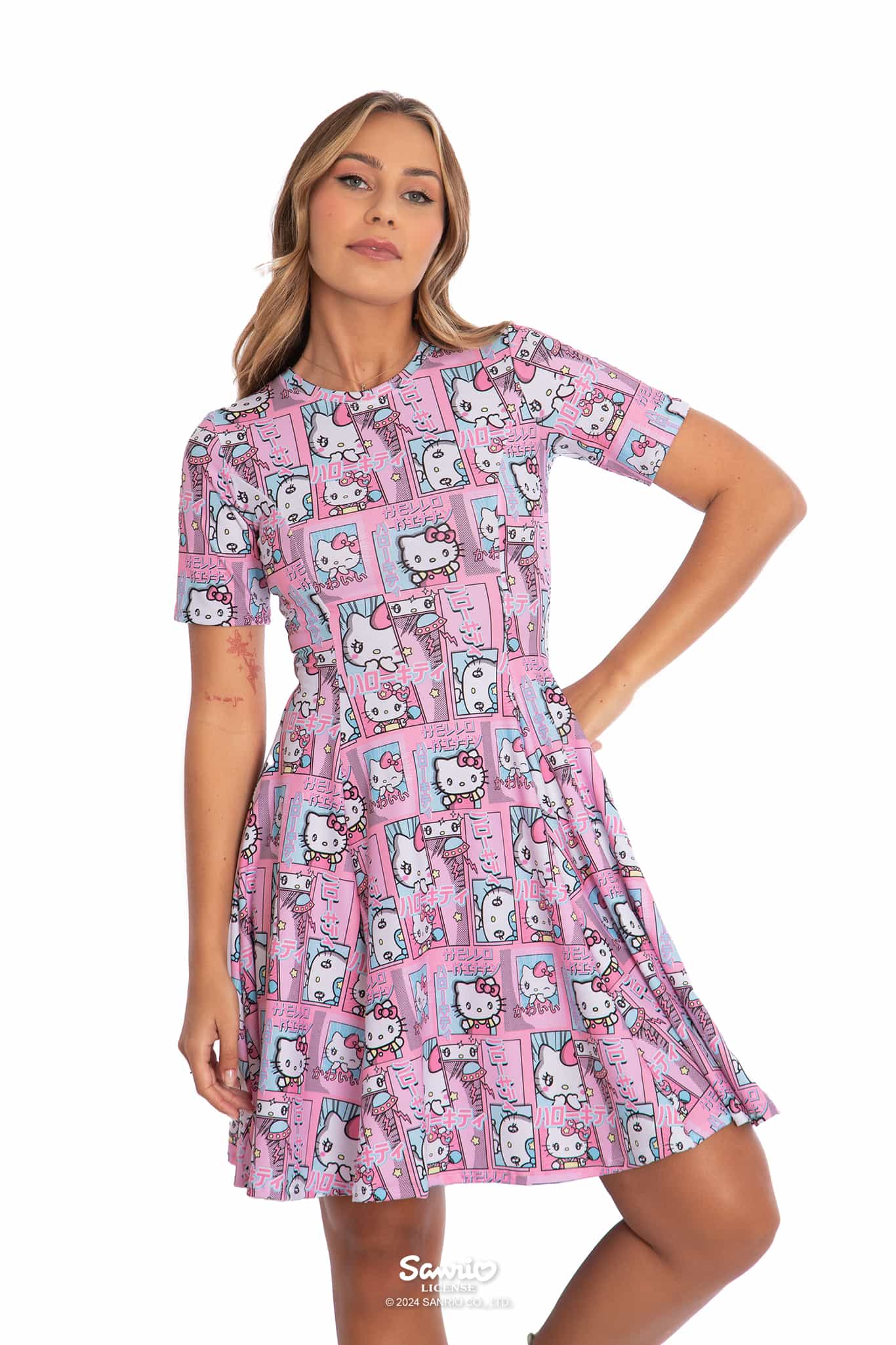 Hello Kitty Manga Longline Evil Tee Dress - Image 6