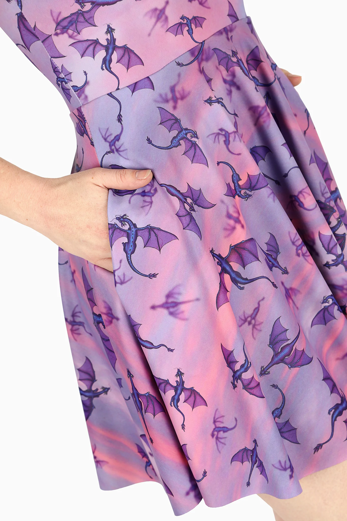 Here Be She Dragons Scoop Skater Dress - Image 3