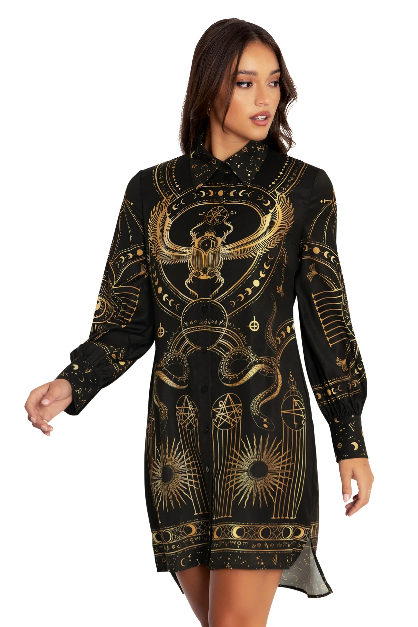 High Priestess Long Sleeve Work It Shirt Dress - Image 6