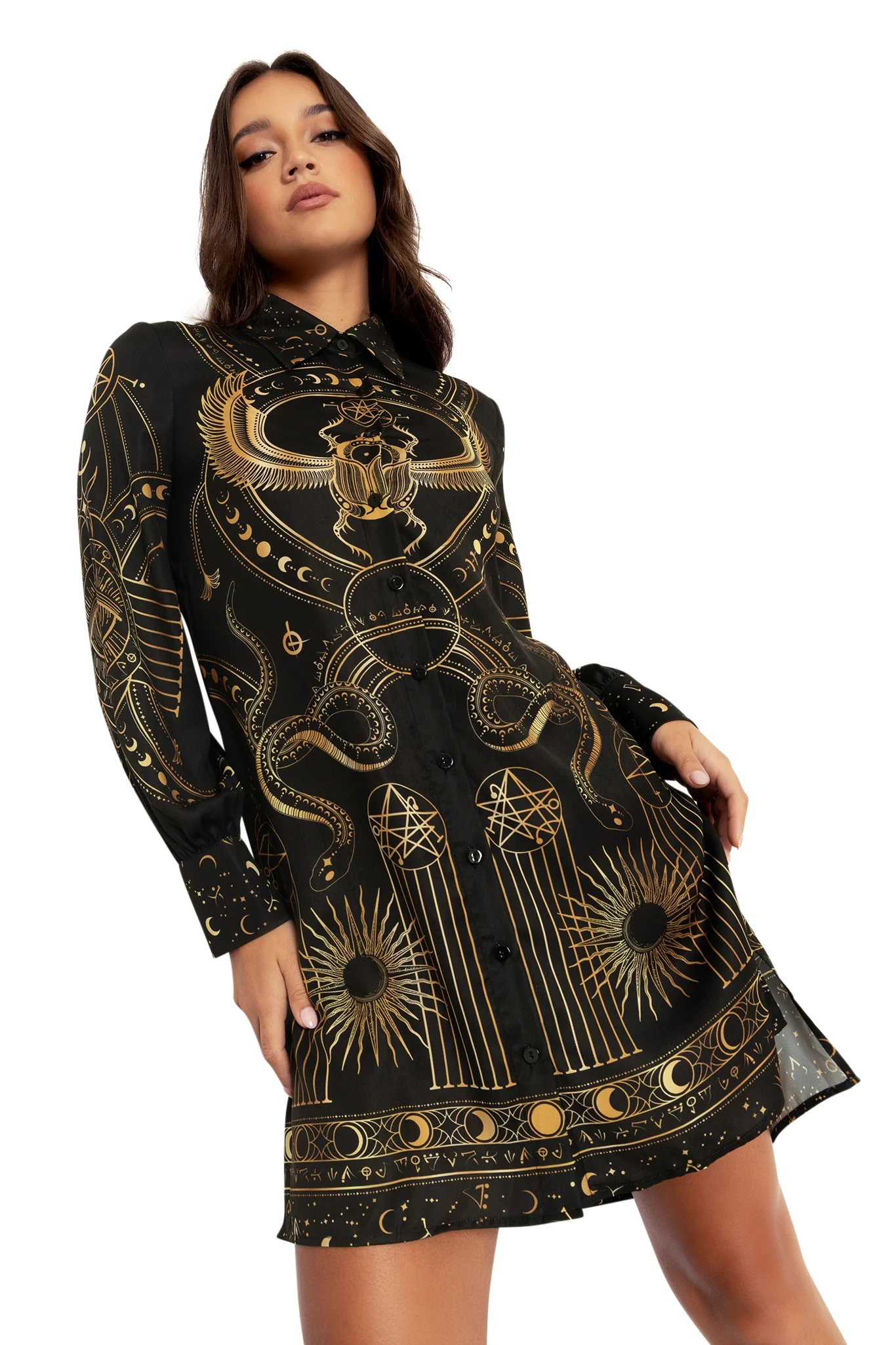 High Priestess Long Sleeve Work It Shirt Dress - Image 8
