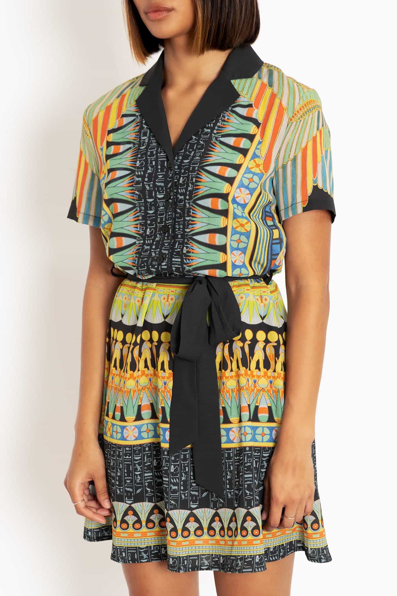 History Of Egyptian Art Shirt Dress - Image 2