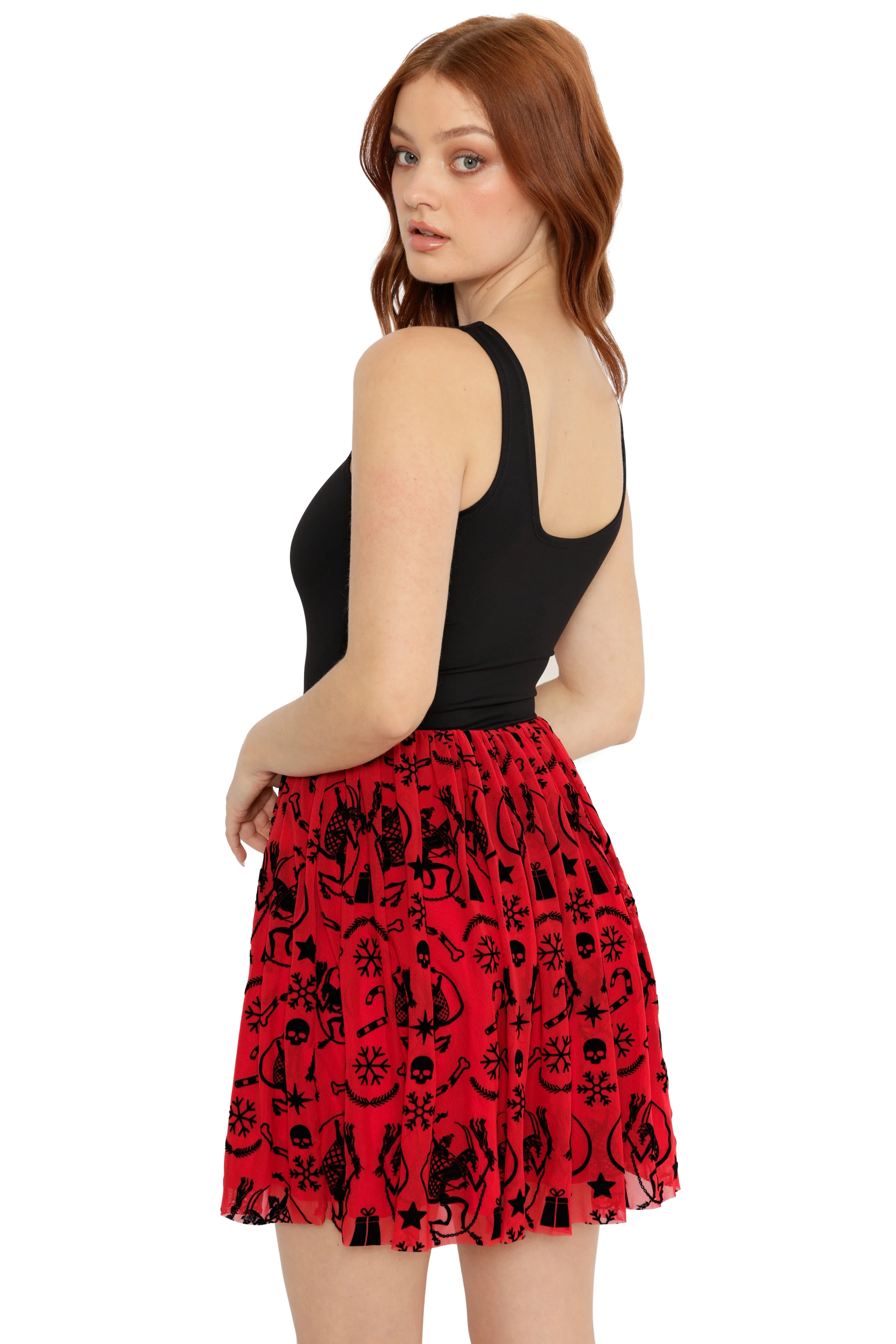 Ho Ho Horror Reversible Flocked Skater Dress - Image 3