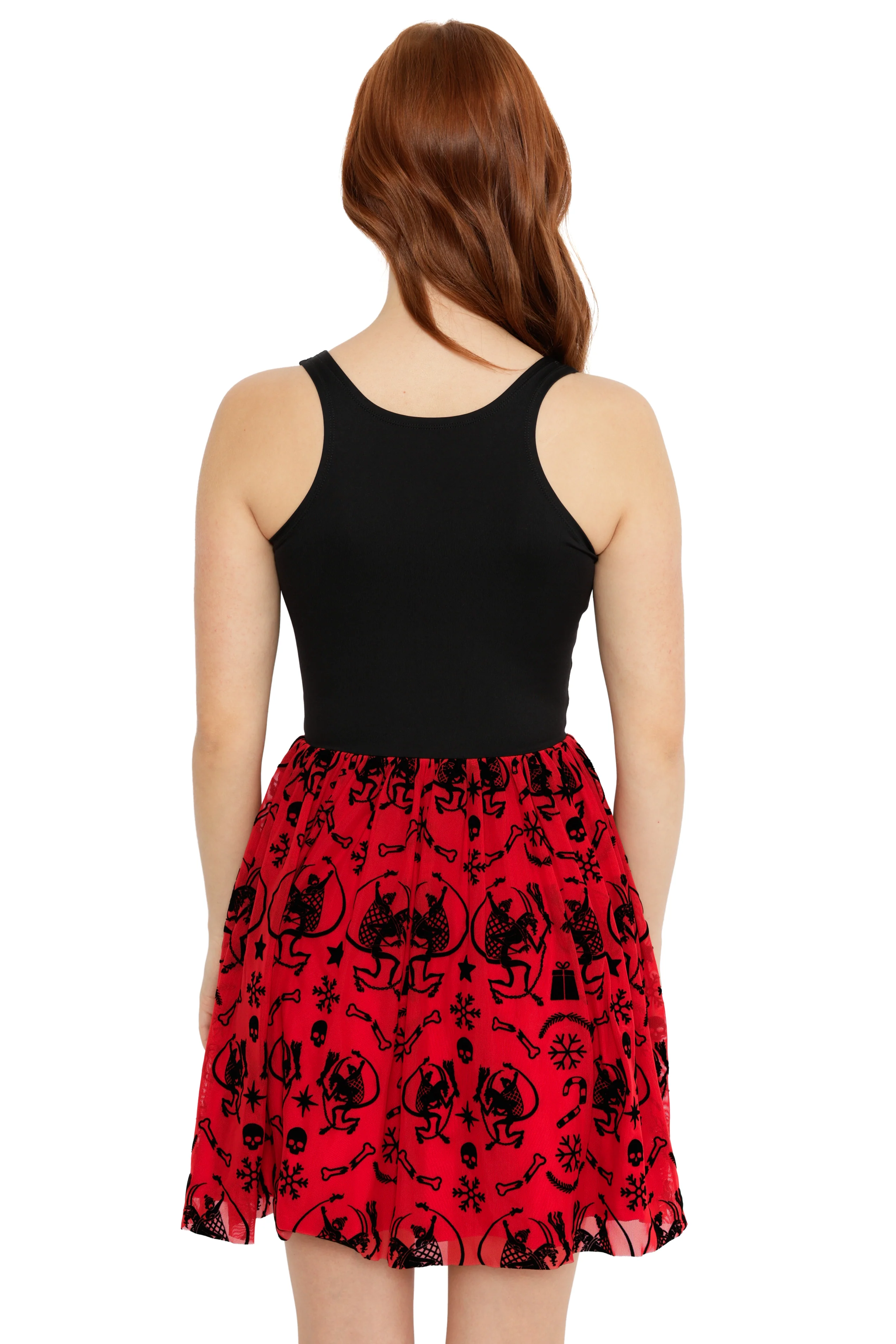 Ho Ho Horror Reversible Flocked Skater Dress - Image 4