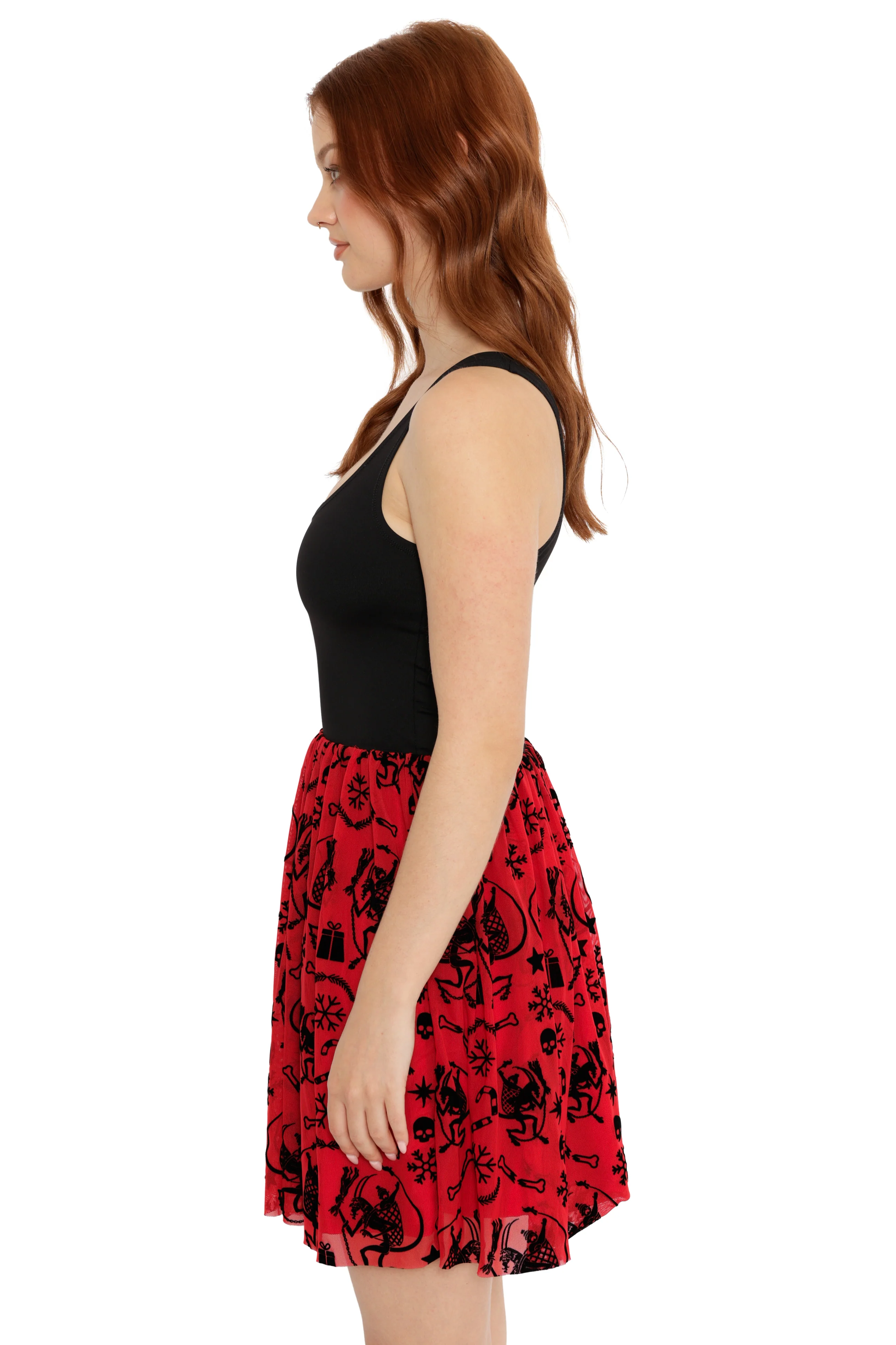 Ho Ho Horror Reversible Flocked Skater Dress - Image 5