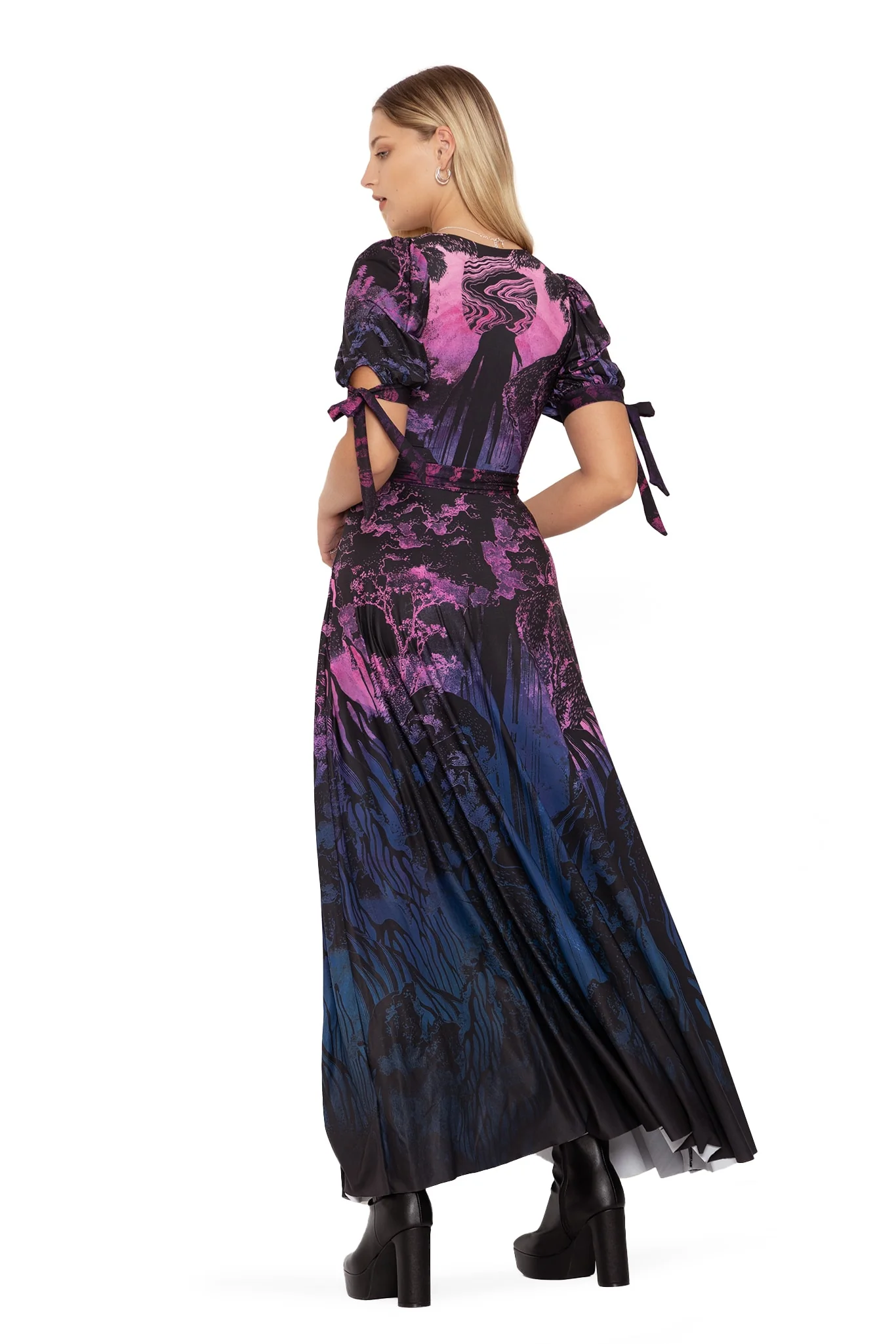 Hokusai's Waterfalls Wrap Maxi Dress - Image 2