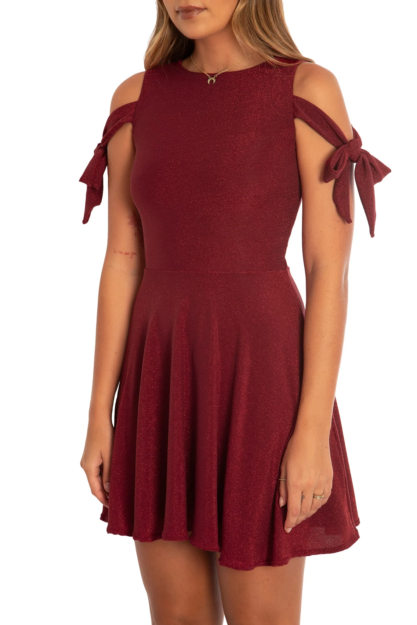 Holiday Party Bow Sleeve Dress - Image 4