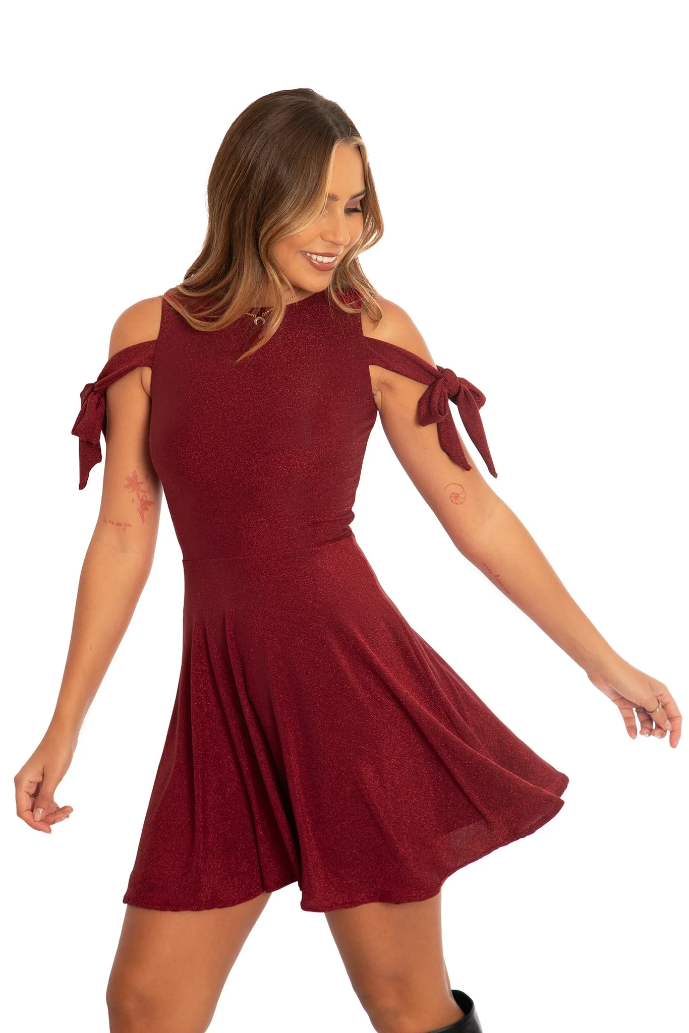Holiday Party Bow Sleeve Dress - Image 6