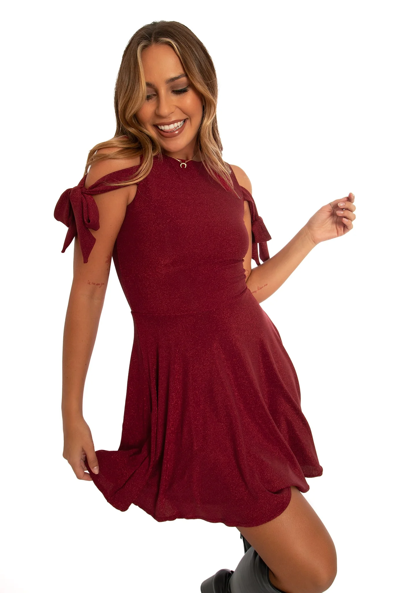 Holiday Party Bow Sleeve Dress - Image 7