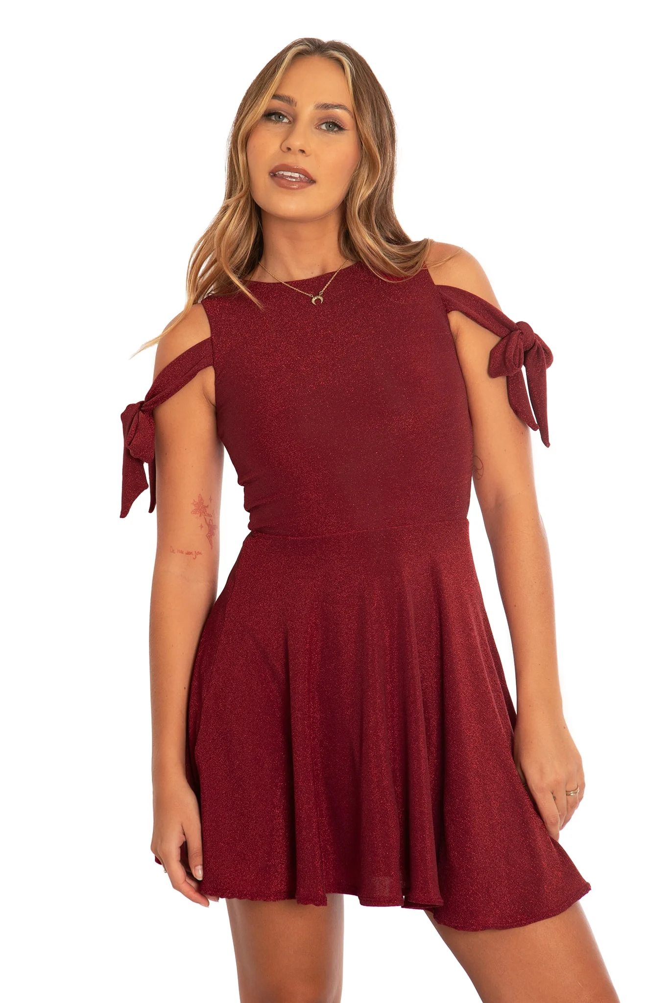 Holiday Party Bow Sleeve Dress - Image 8