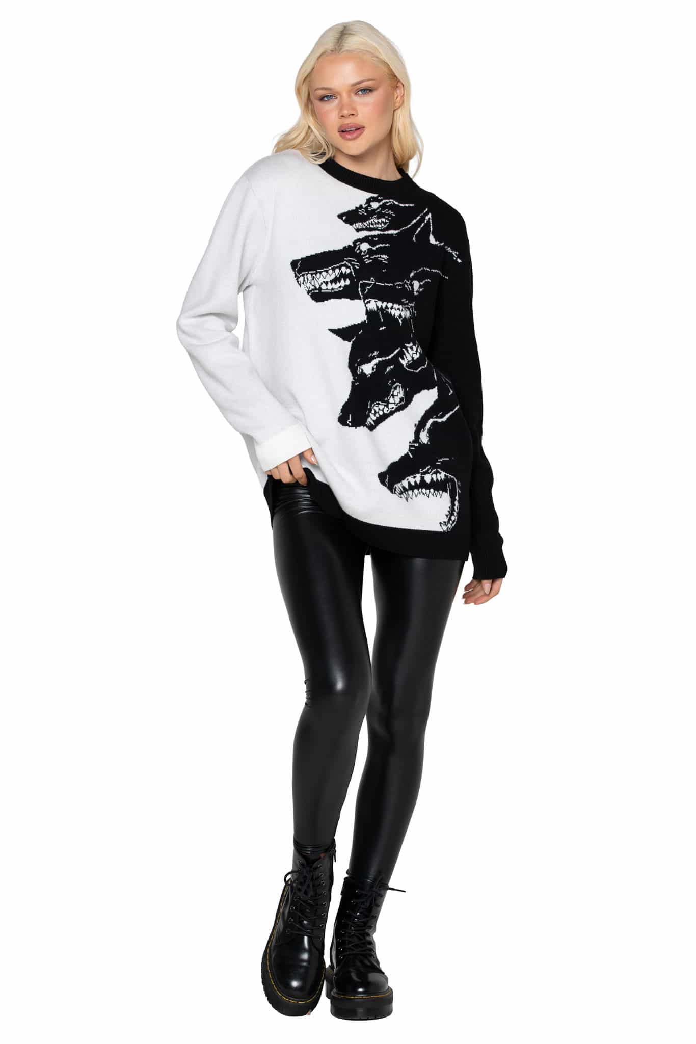 Hungry Wolves Oversized Knit Sweater - Image 6