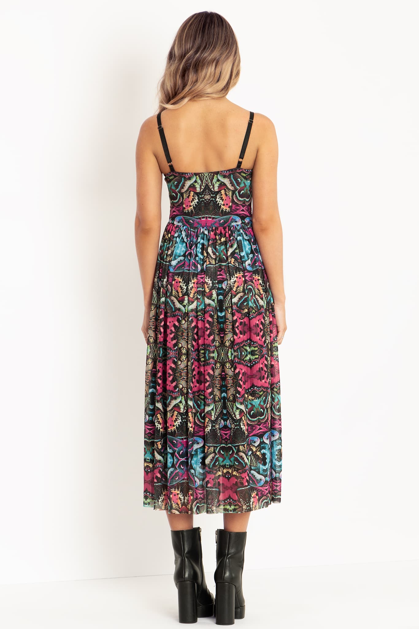 Hyper Moth Scoop Sheer Midaxi Dress - Image 2