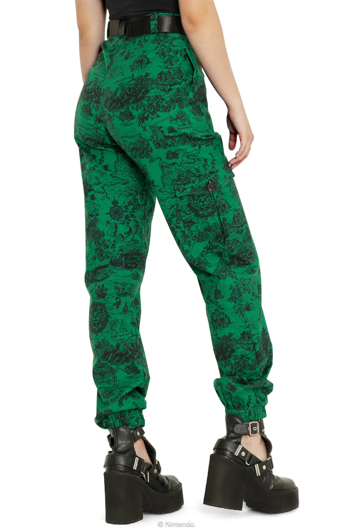 Hyrule Map Green Cargo Pants - Image 2