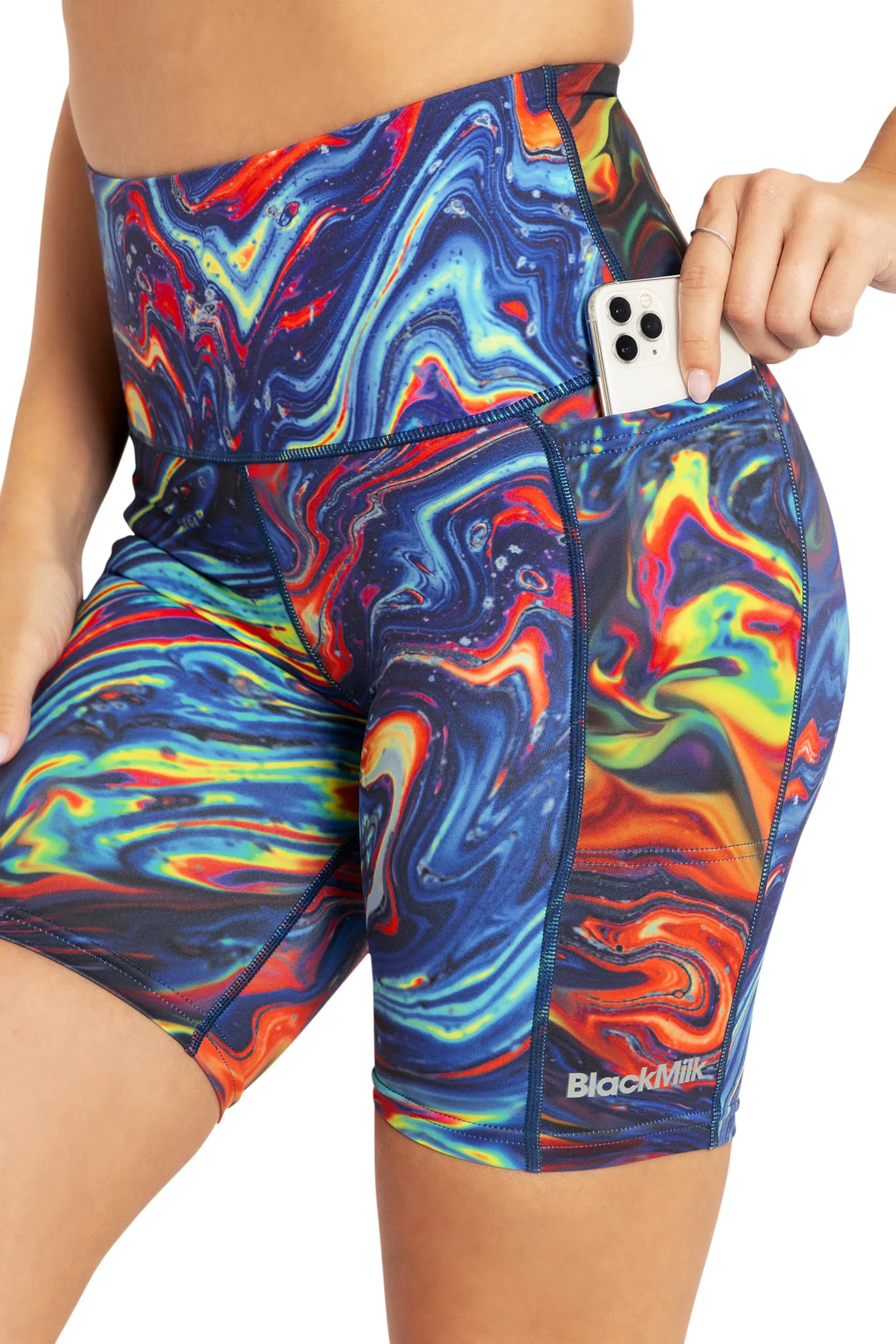 I Bleed Gasoline High Waisted Bike Shorts - Image 3