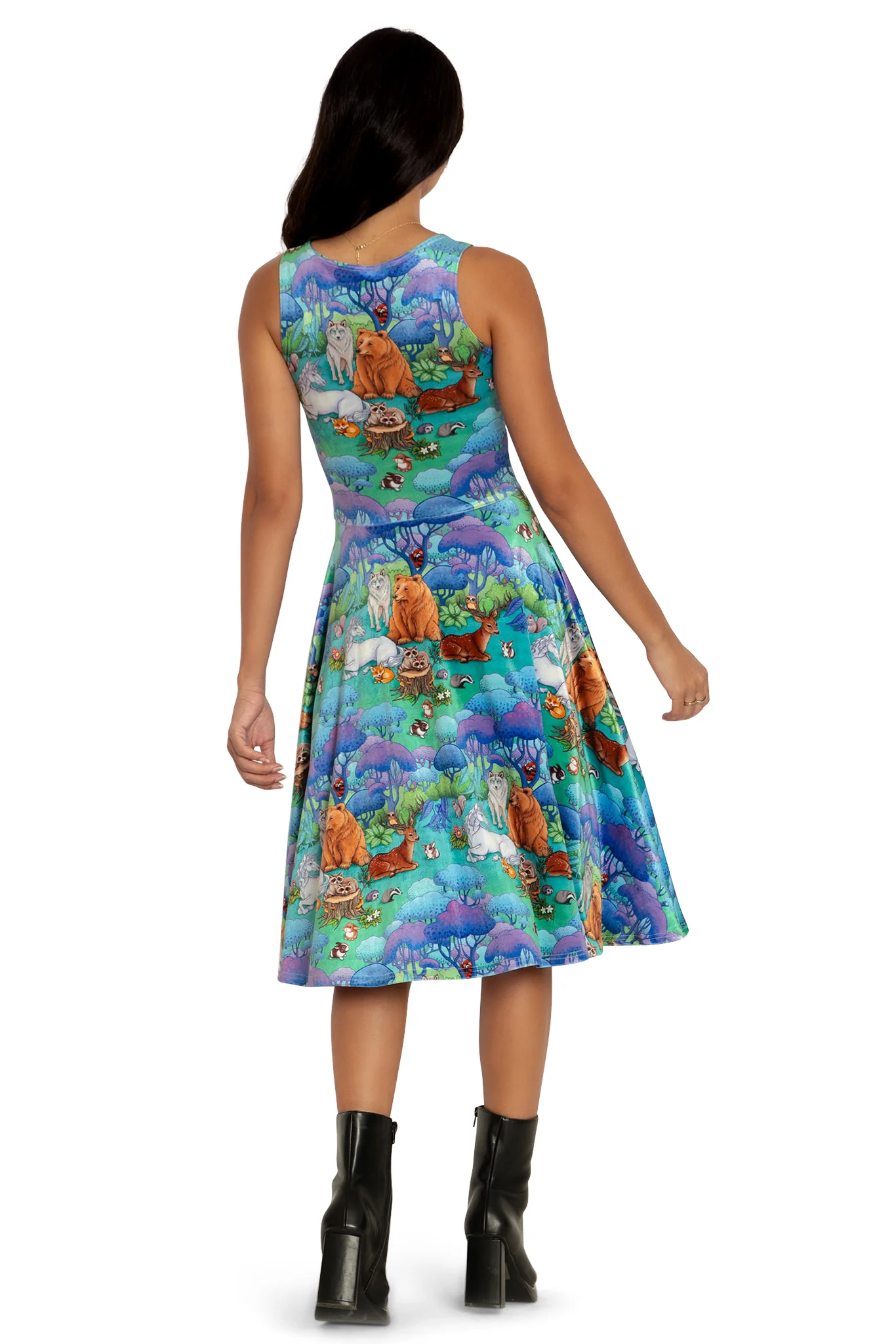 Into The Woods Velvet Princess Midi Dress - Image 2