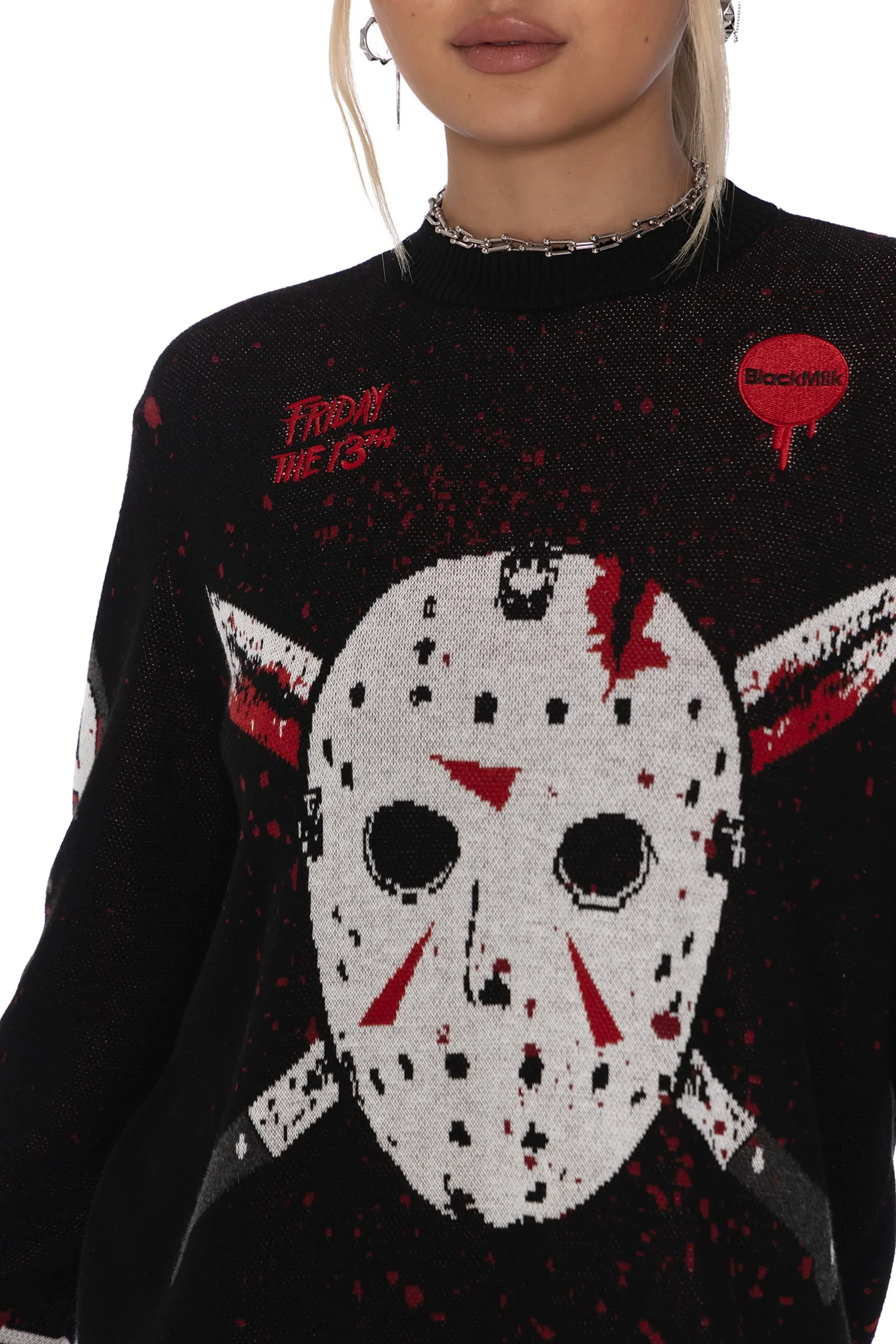 Jason Voorhees Oversized Knit Sweater - Image 5
