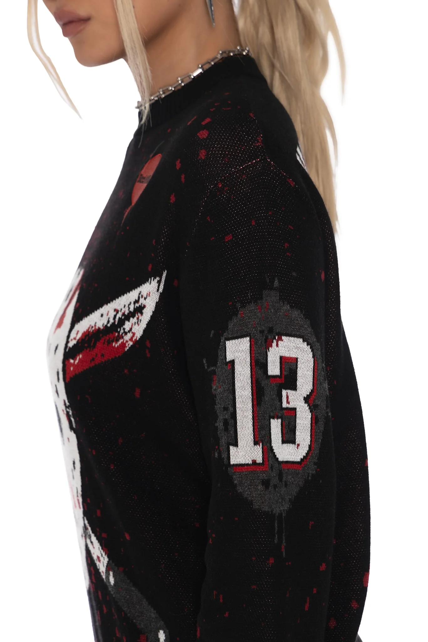 Jason Voorhees Oversized Knit Sweater - Image 6