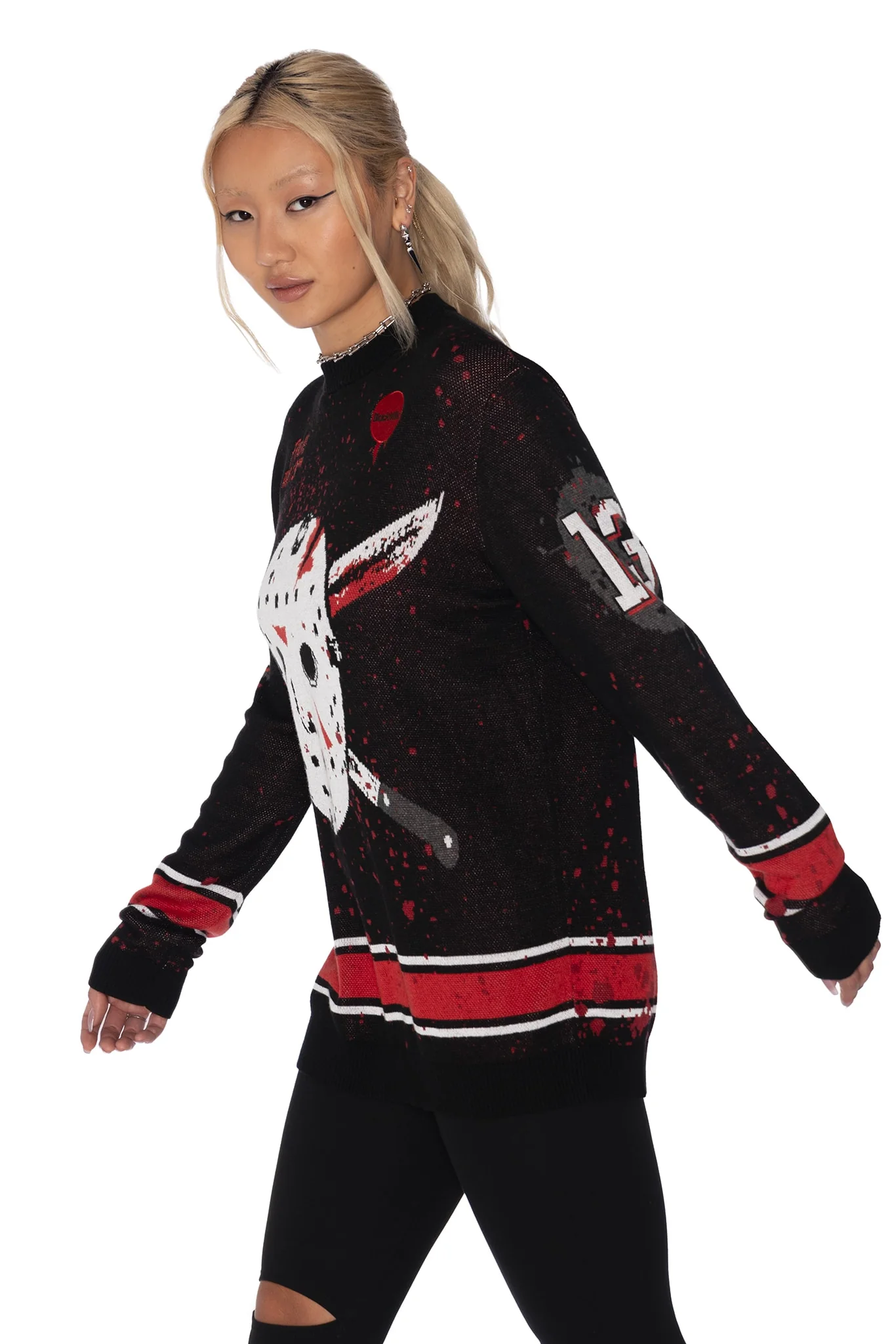 Jason Voorhees Oversized Knit Sweater - Image 8